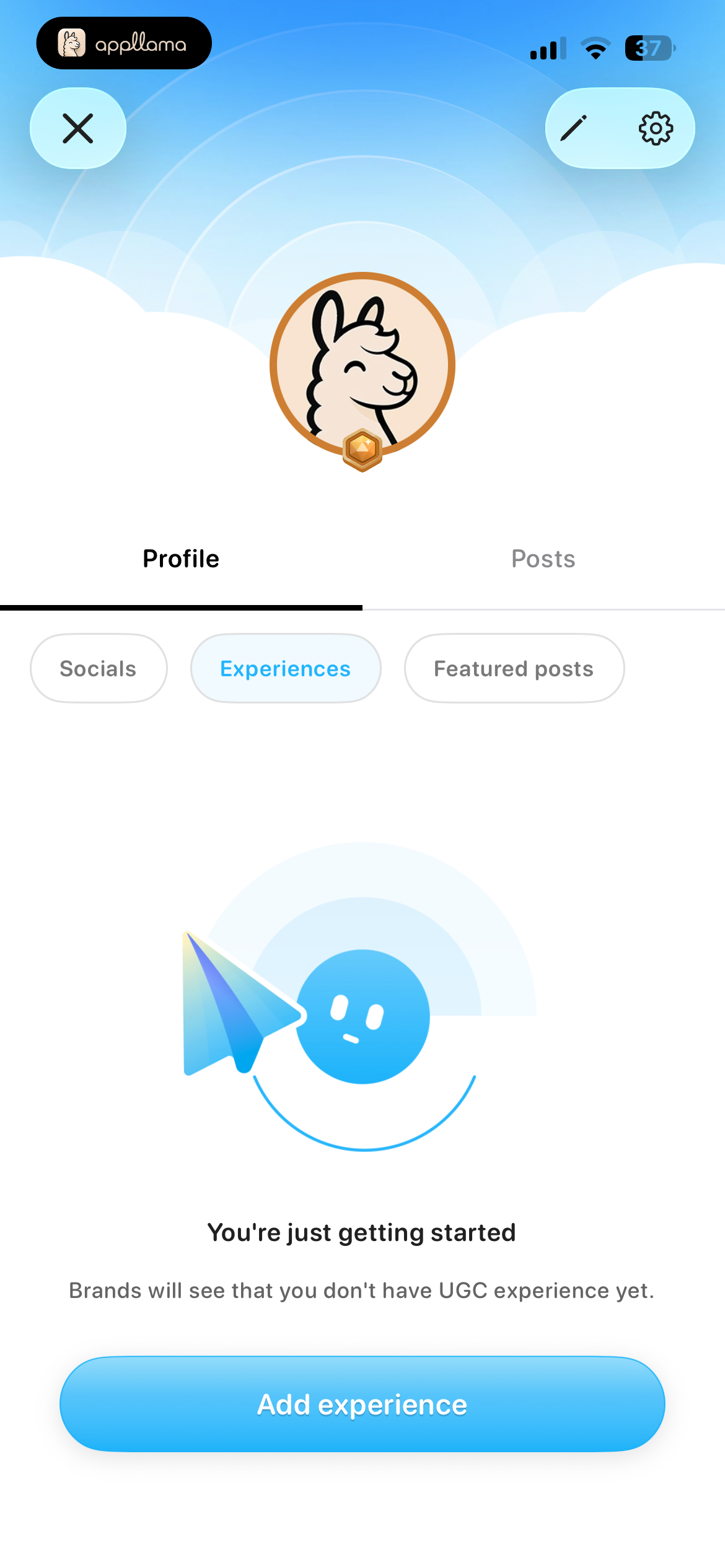Empty Experience Profile