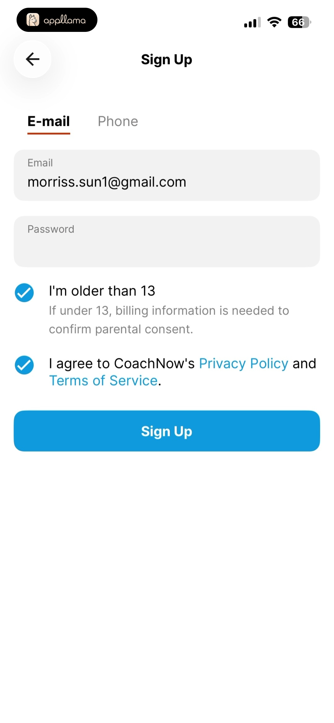 Sign Up