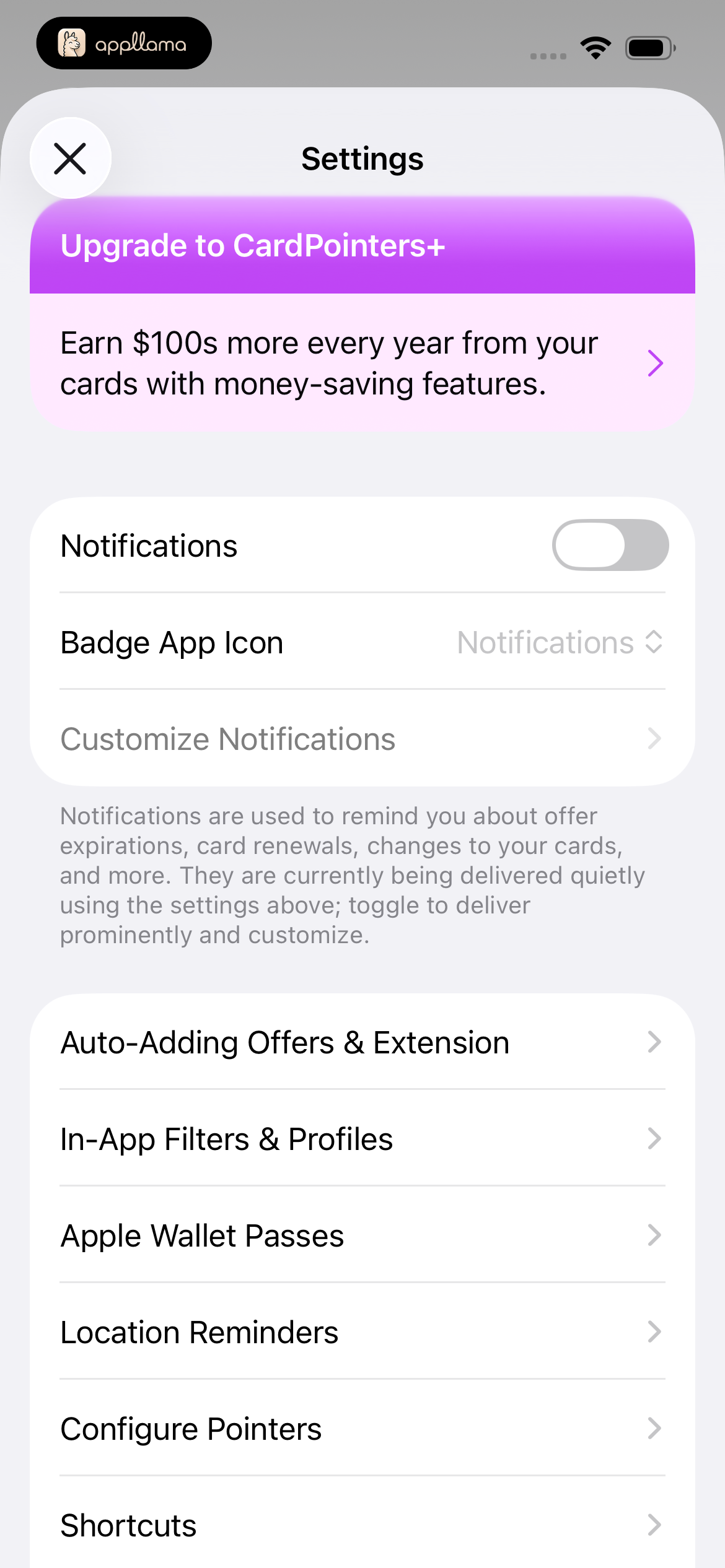 Settings Preferences