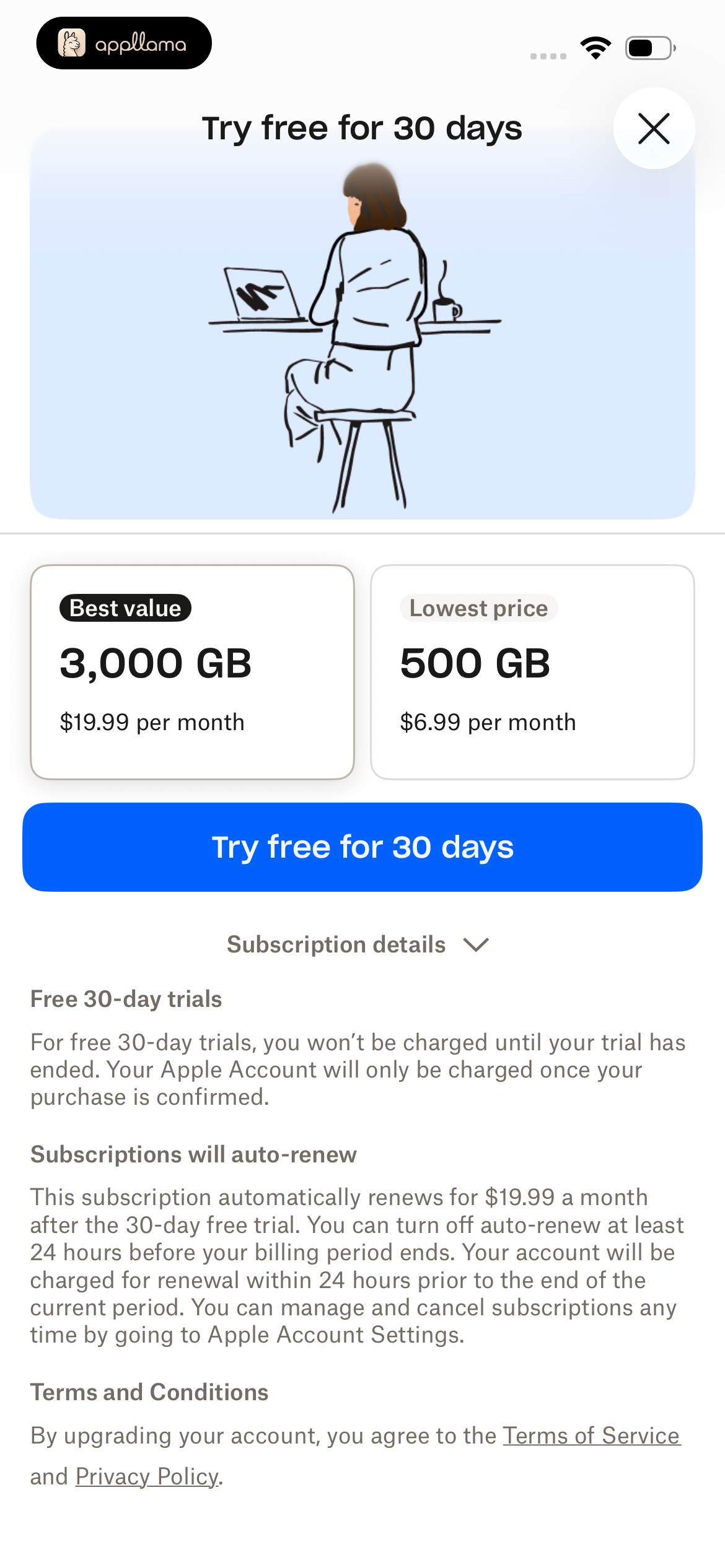 3 TB Trial Offer