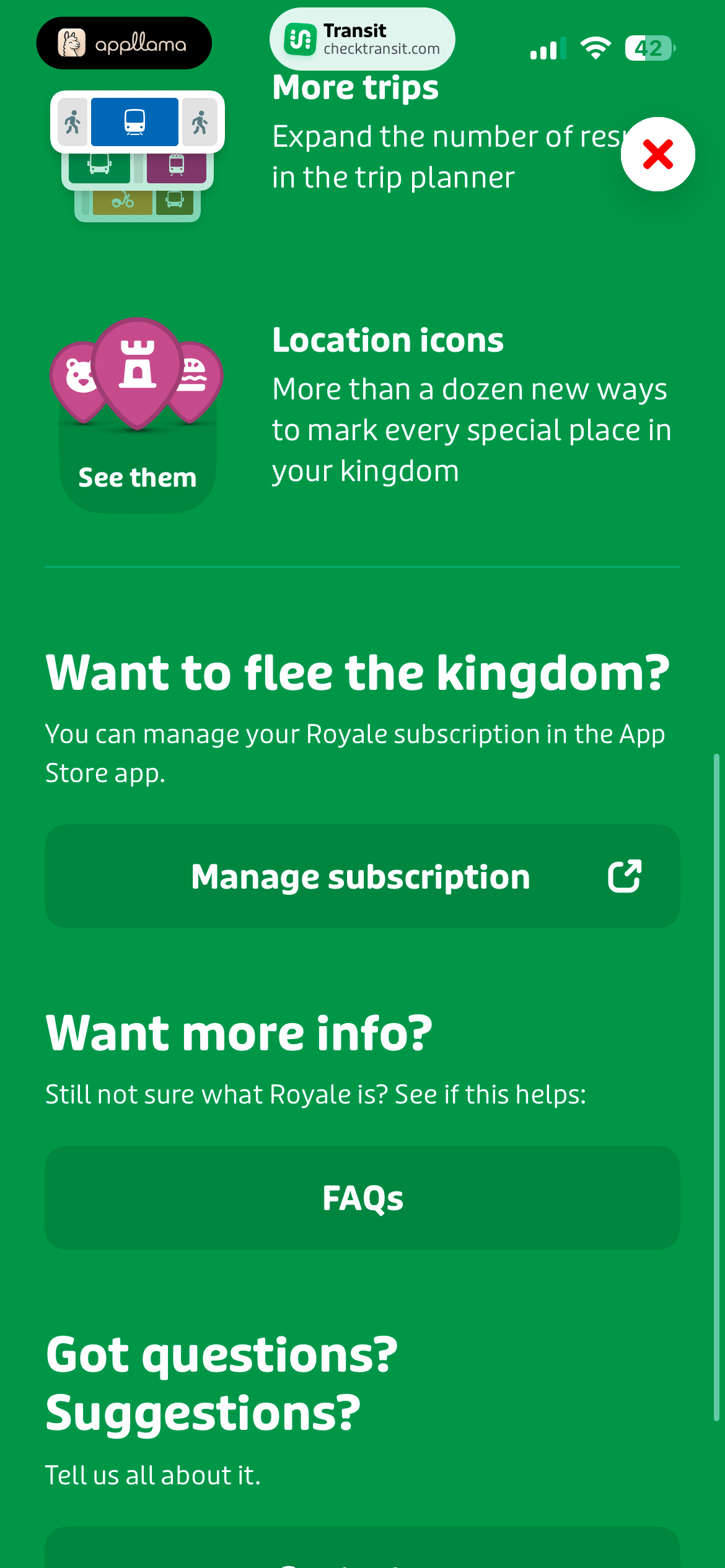 Royale Subscription Info