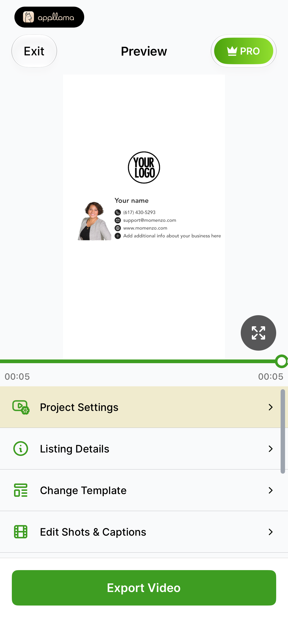 Video Preview and Export