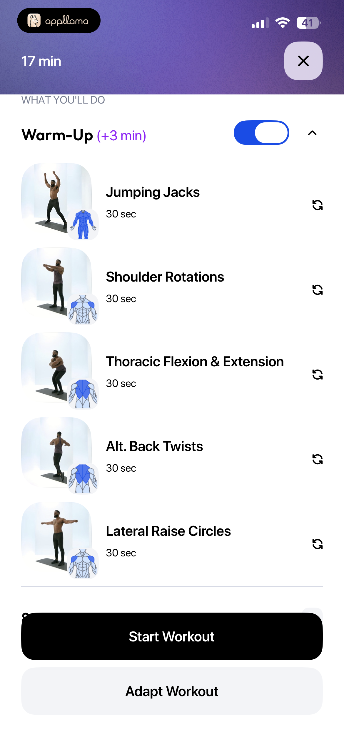 Warm-Up Exercise List