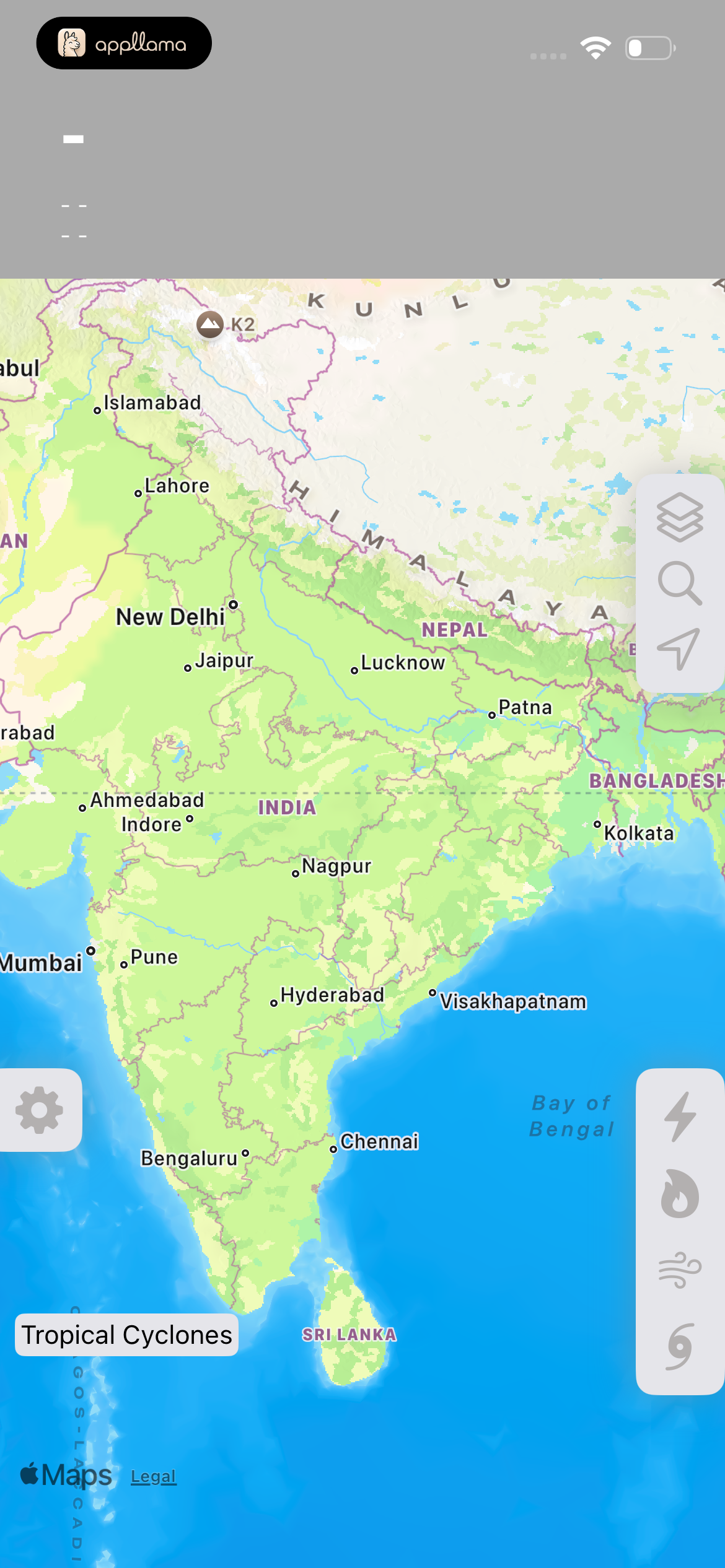 Tropical Cyclones Map