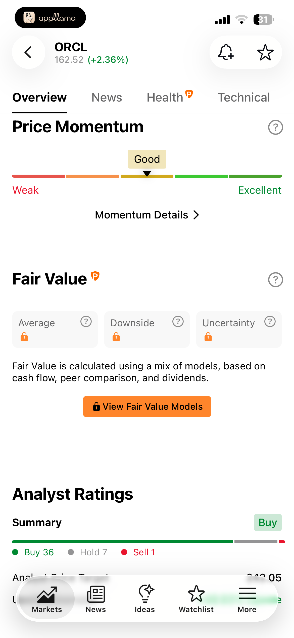 Oracle Valuation Overview