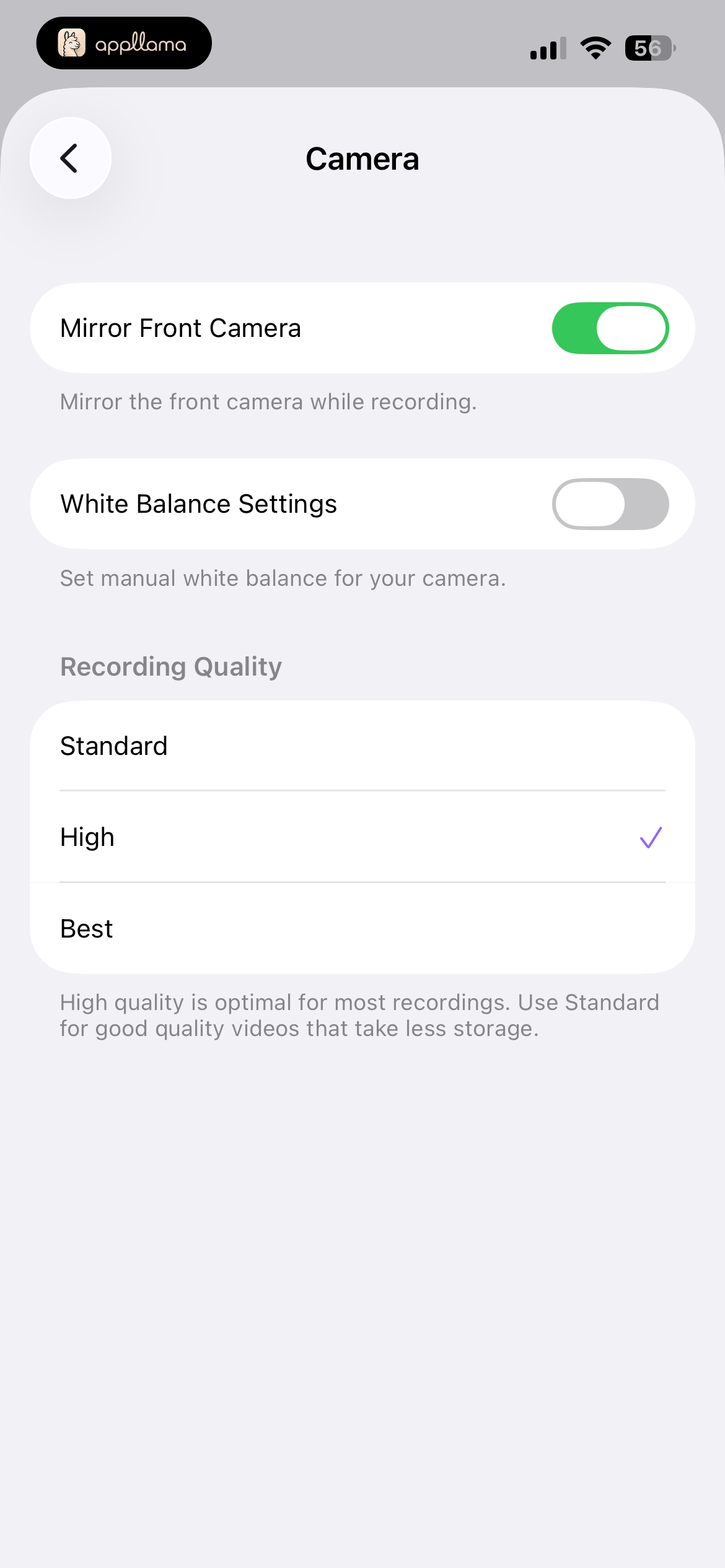 Camera Settings