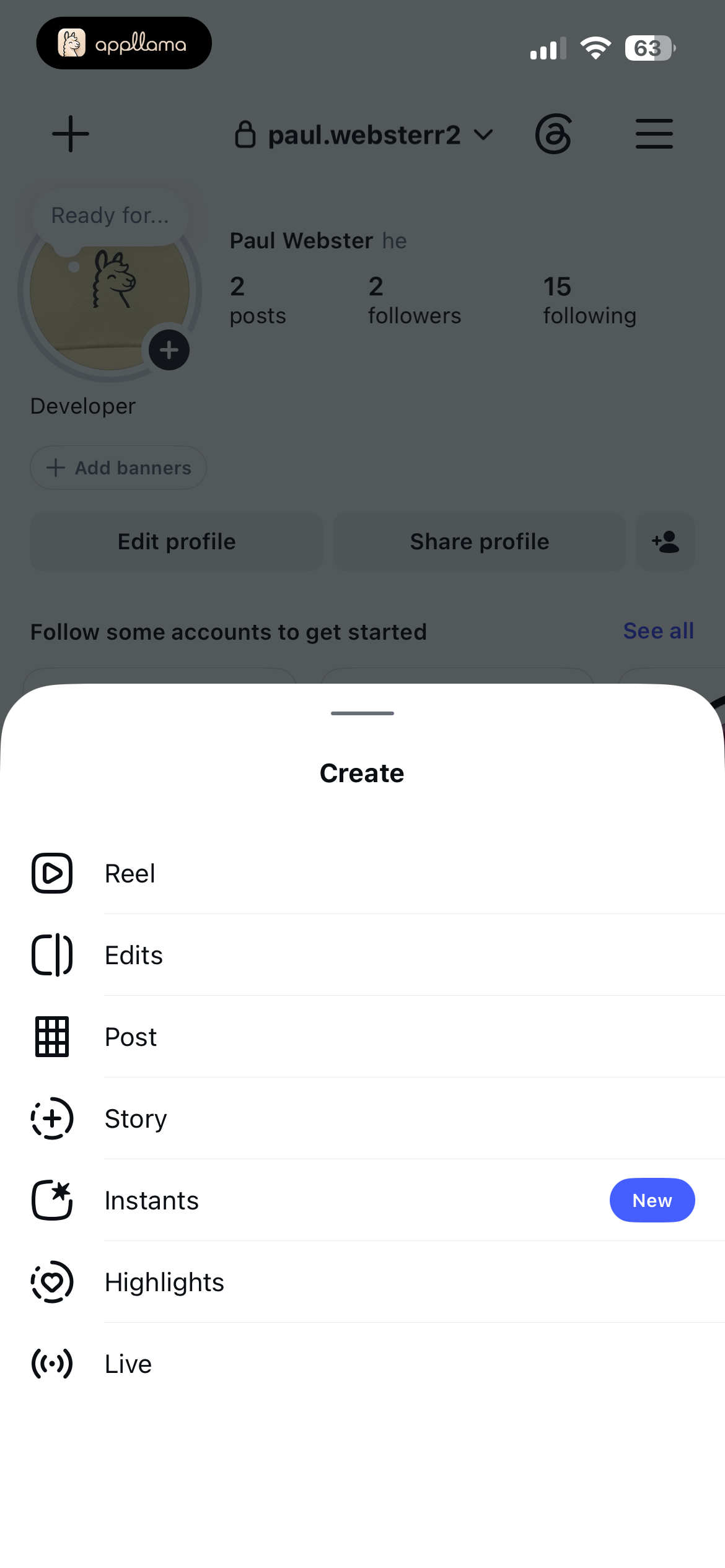 Create Content Menu