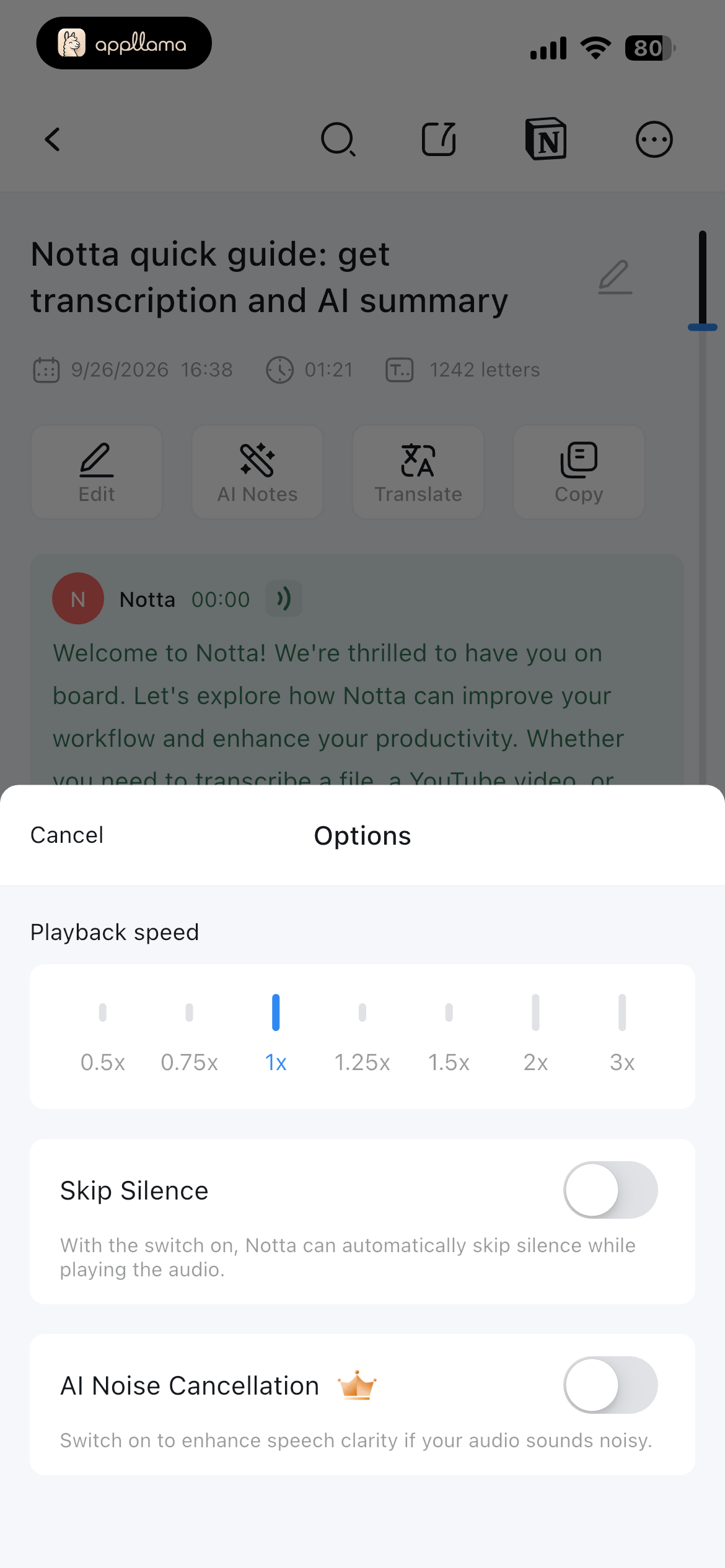 Playback Options