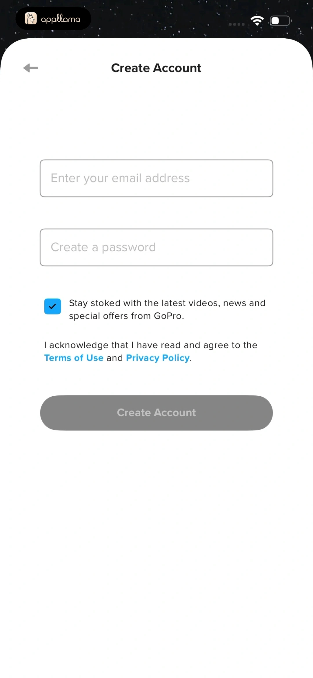 Create Account Form
