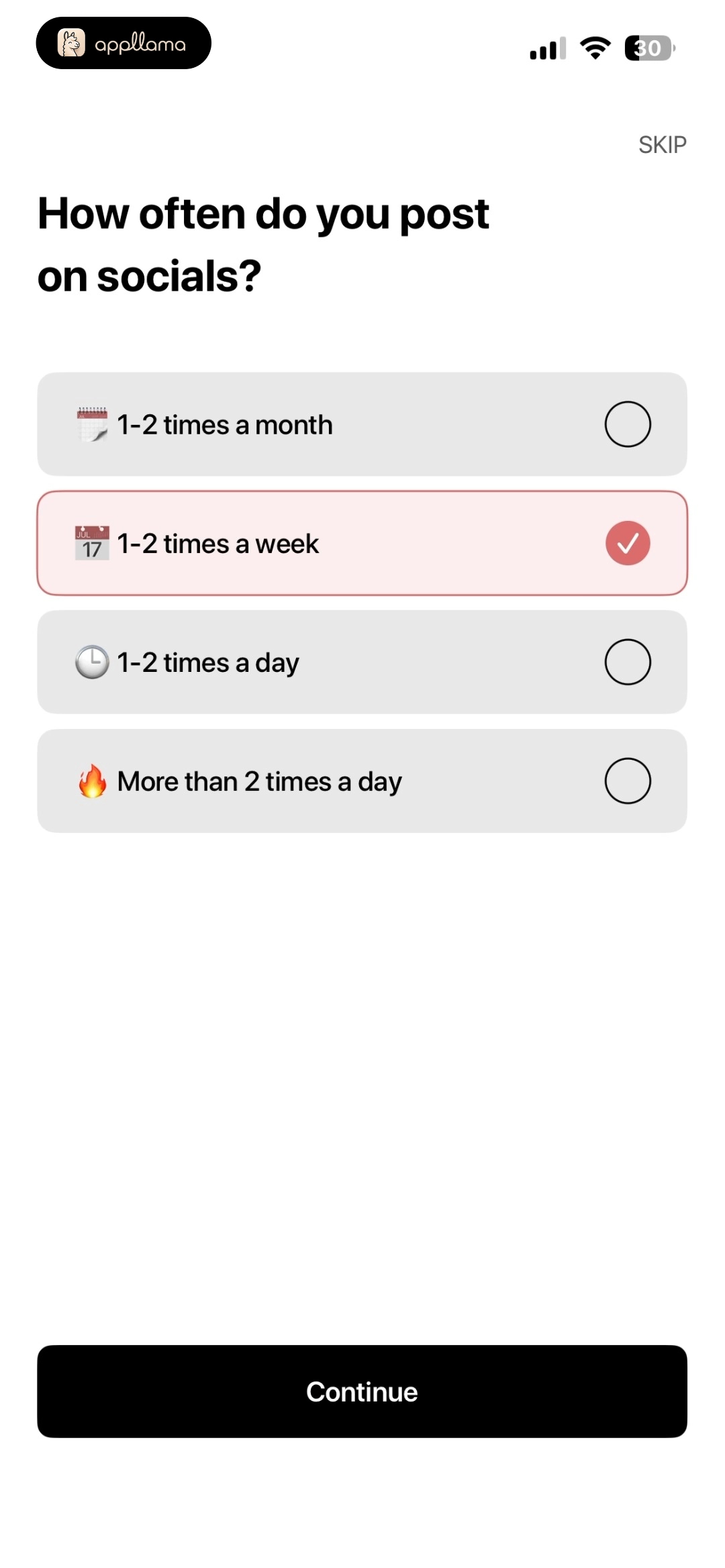 Posting Frequency Selection
