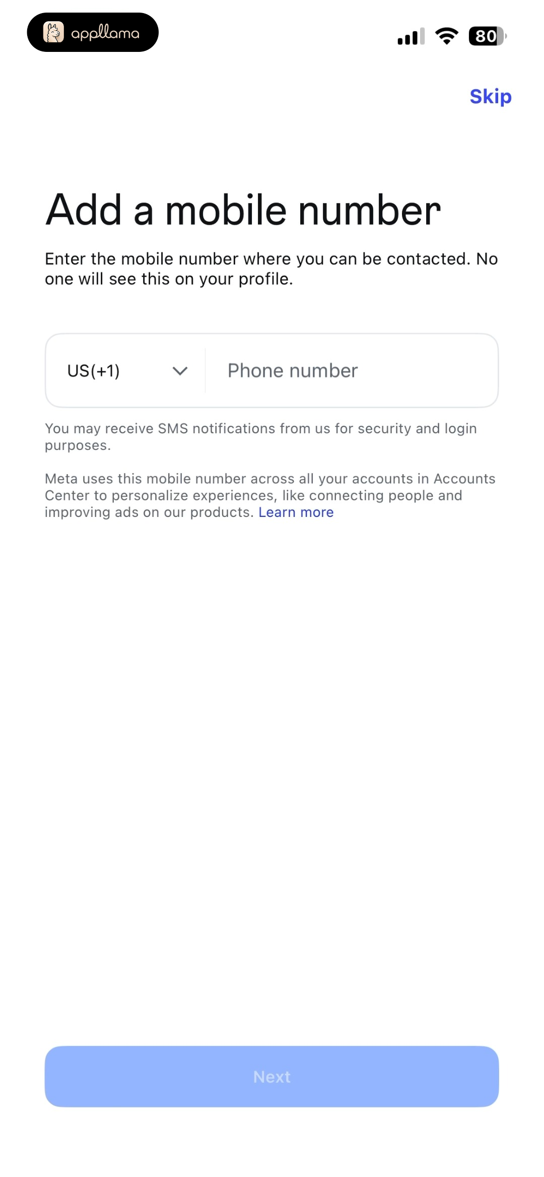 Add Mobile Number