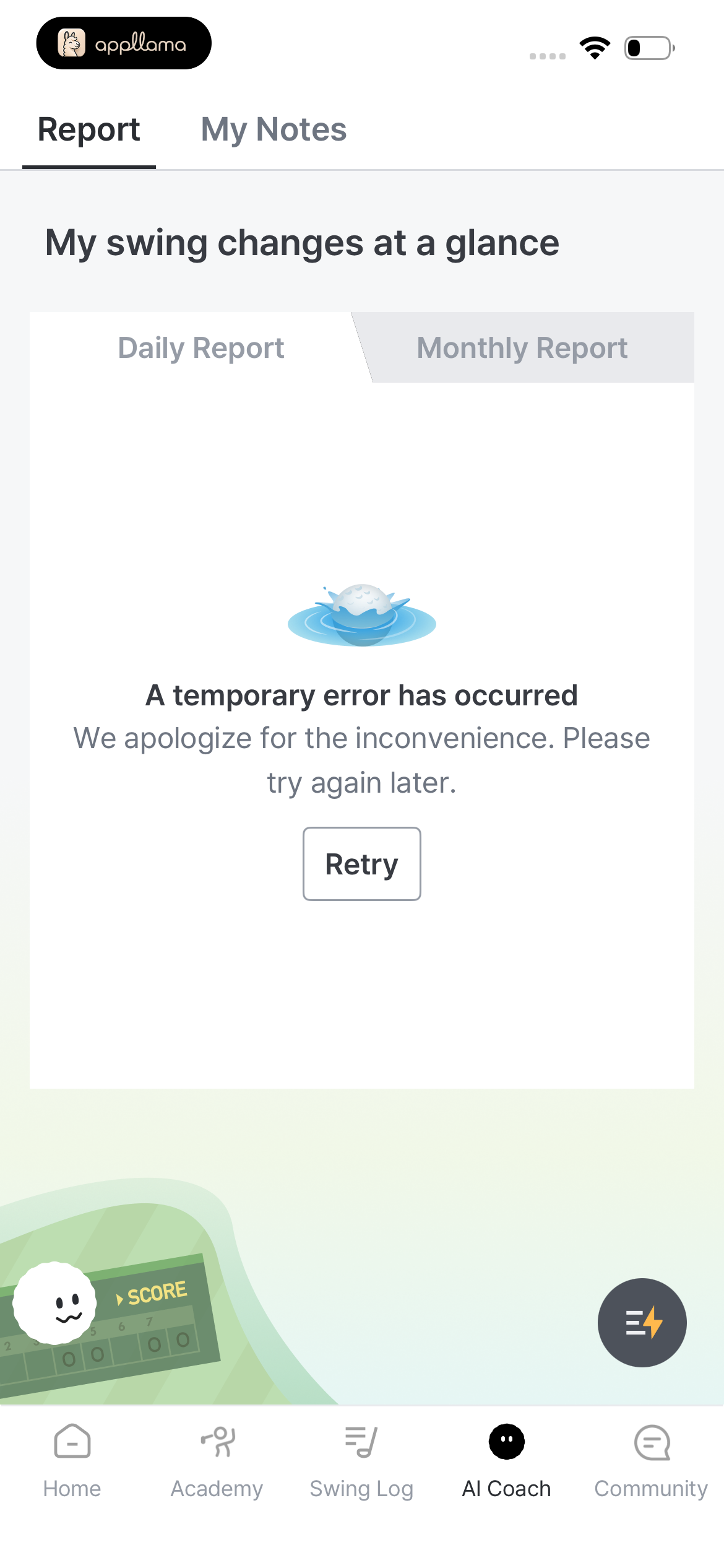 AI Coach Report Error