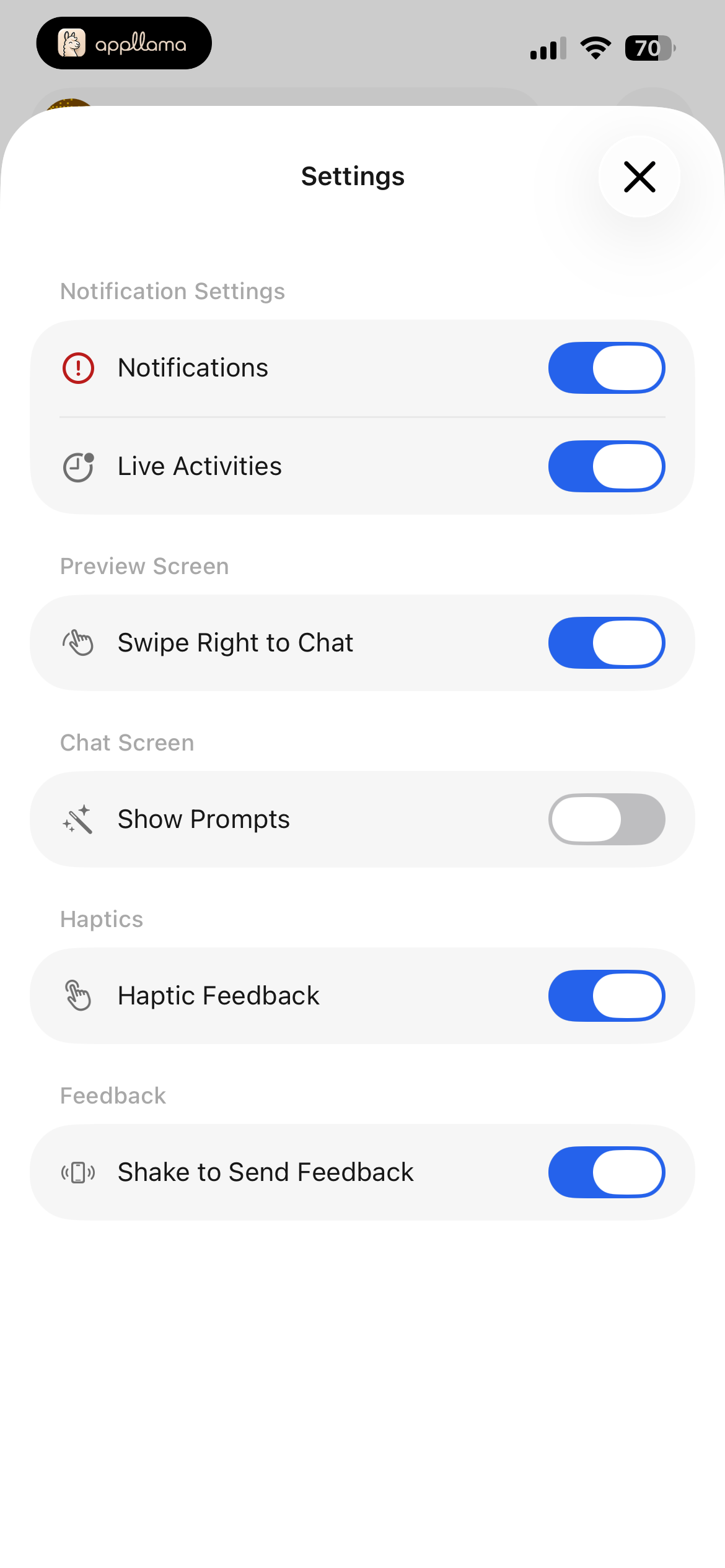 Settings
