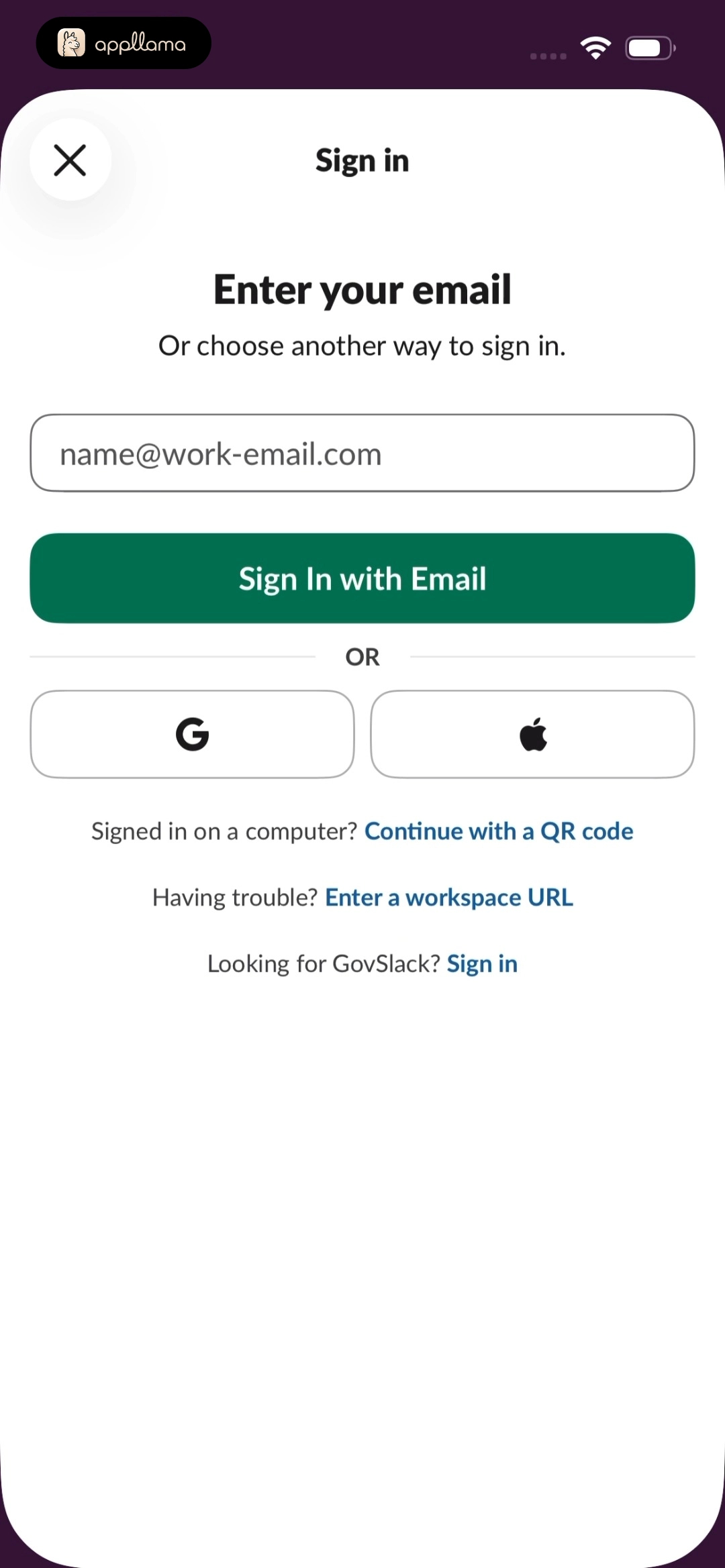 Email Sign In