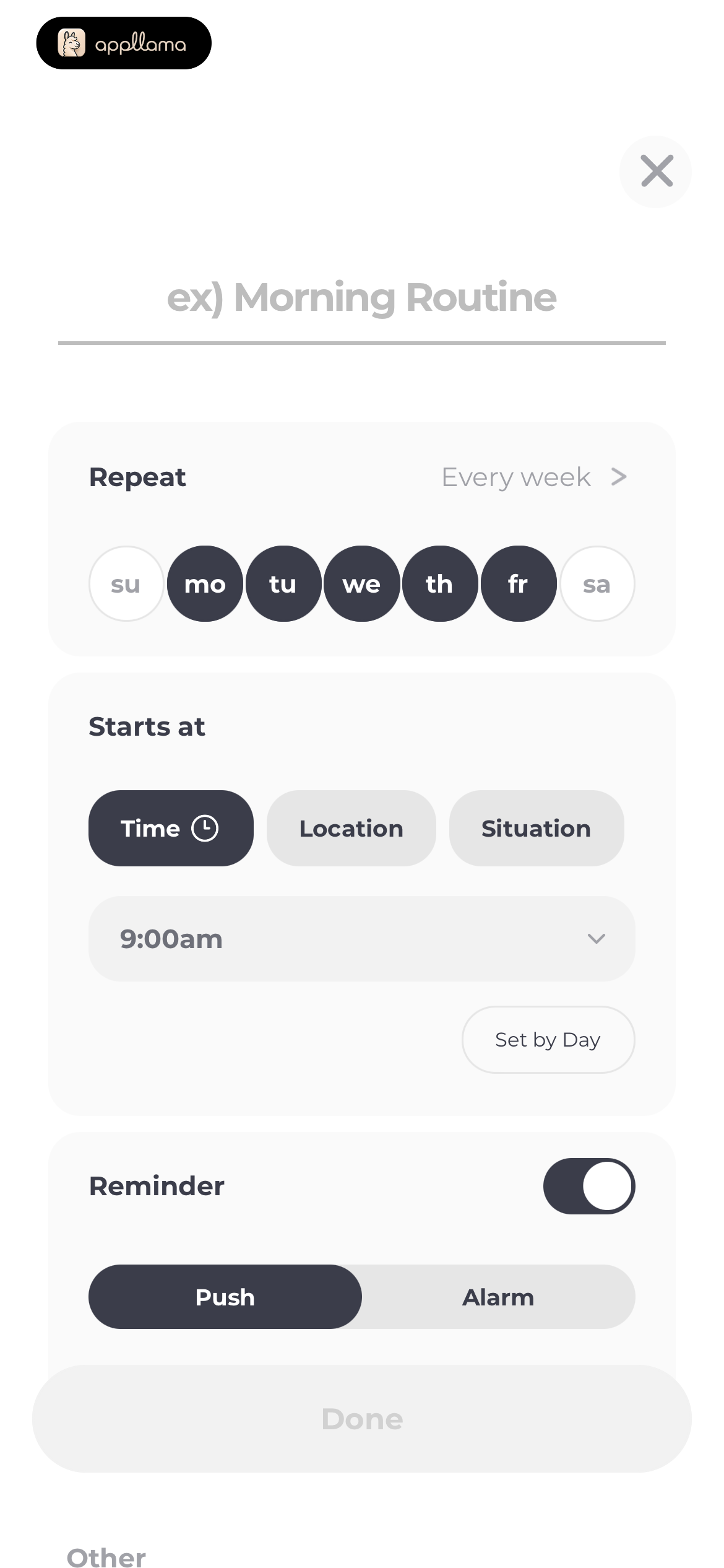 Routine Setup