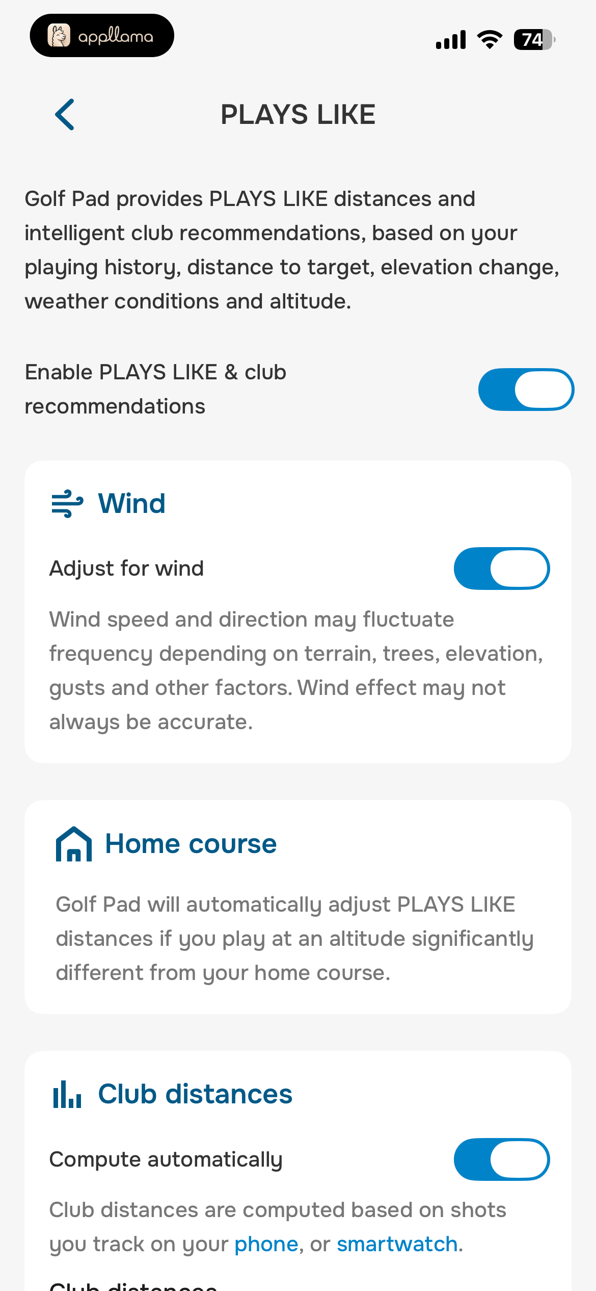 Plays Like Settings