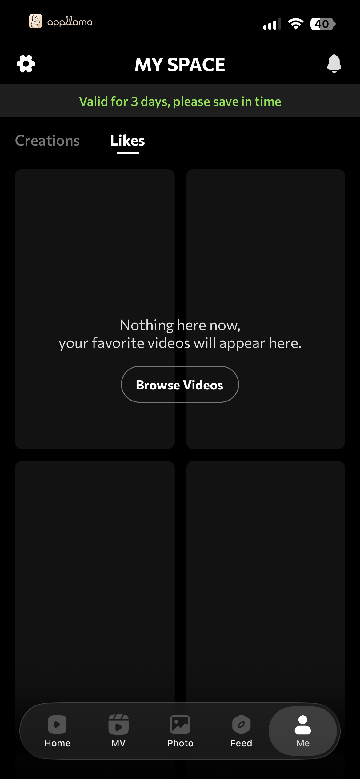 My Space Empty Likes