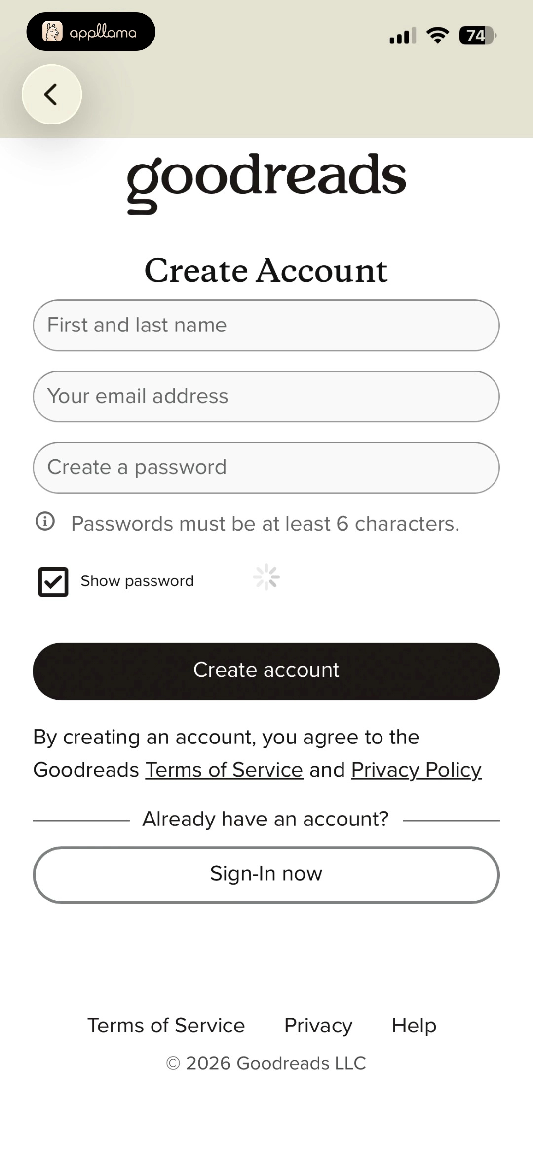 Create Account
