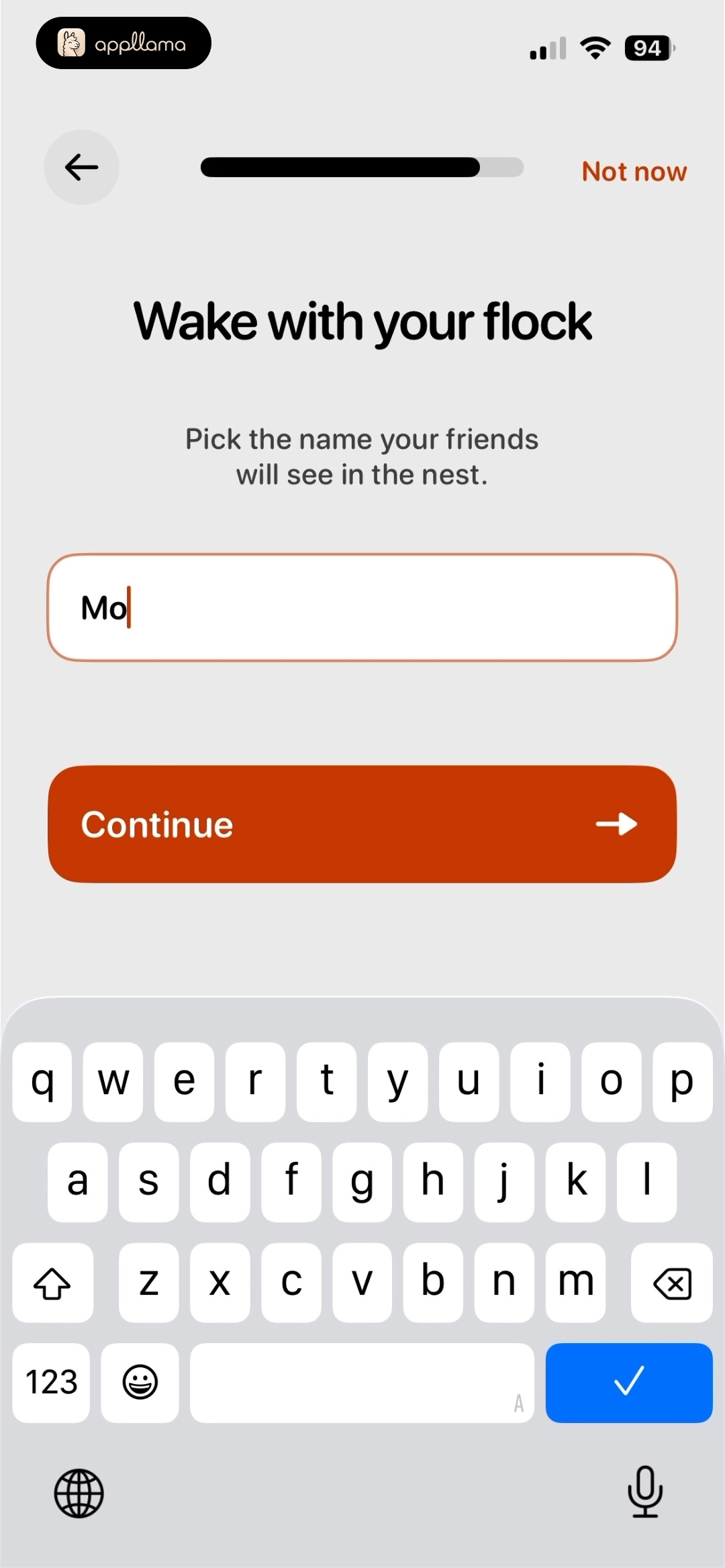 Flock Name Entry