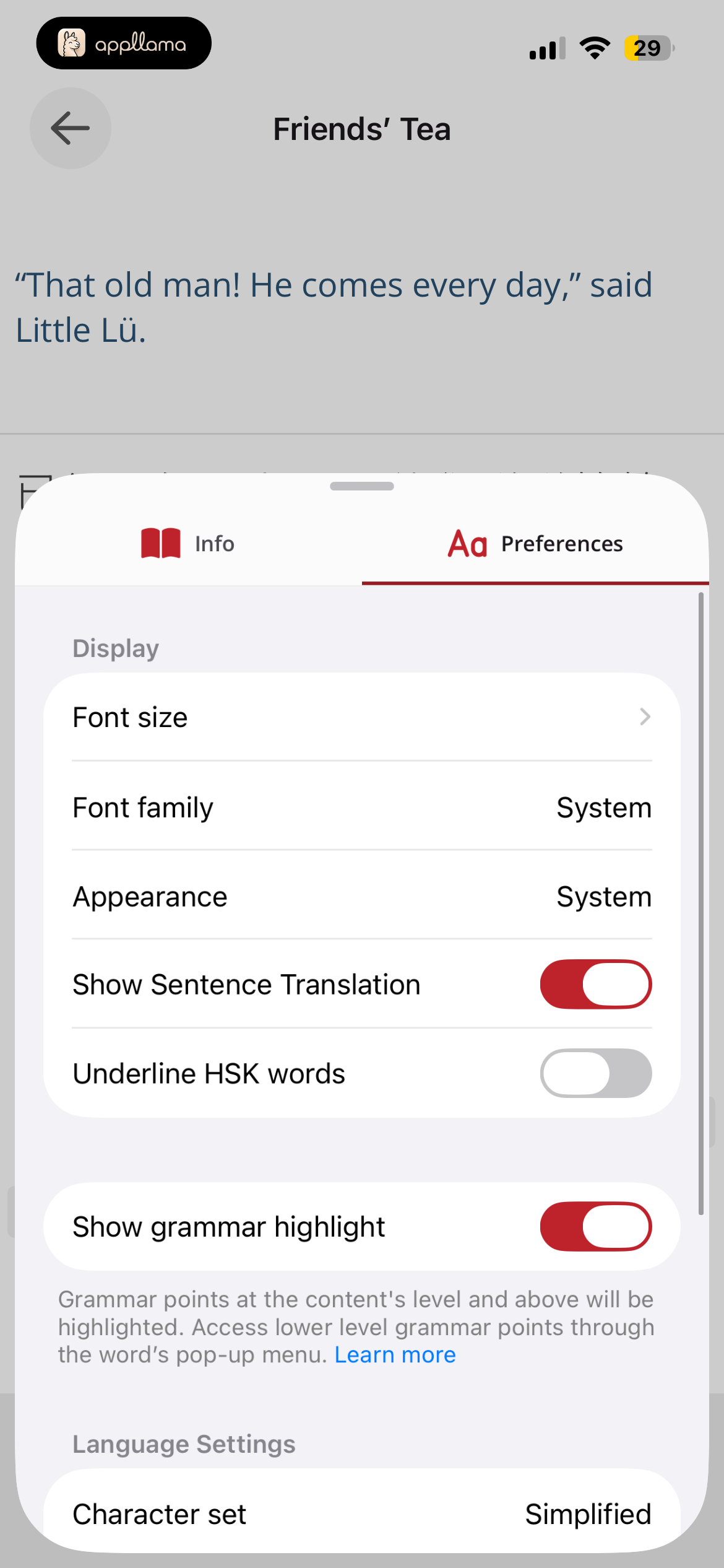 Word Settings