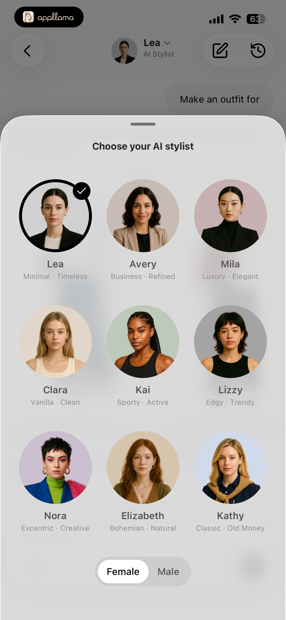 Female Stylist Picker