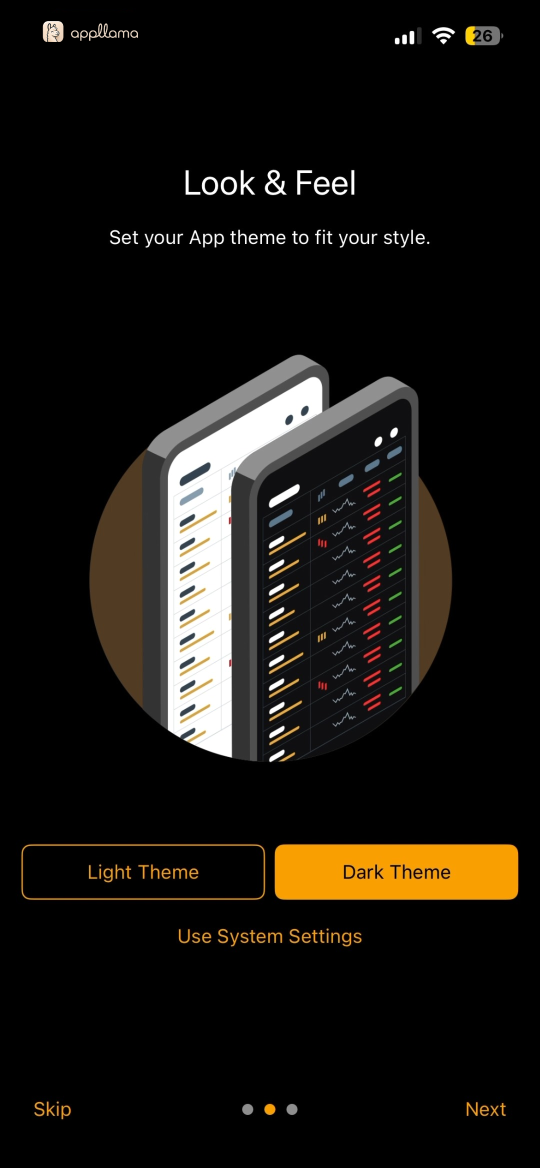Dark Theme Selection