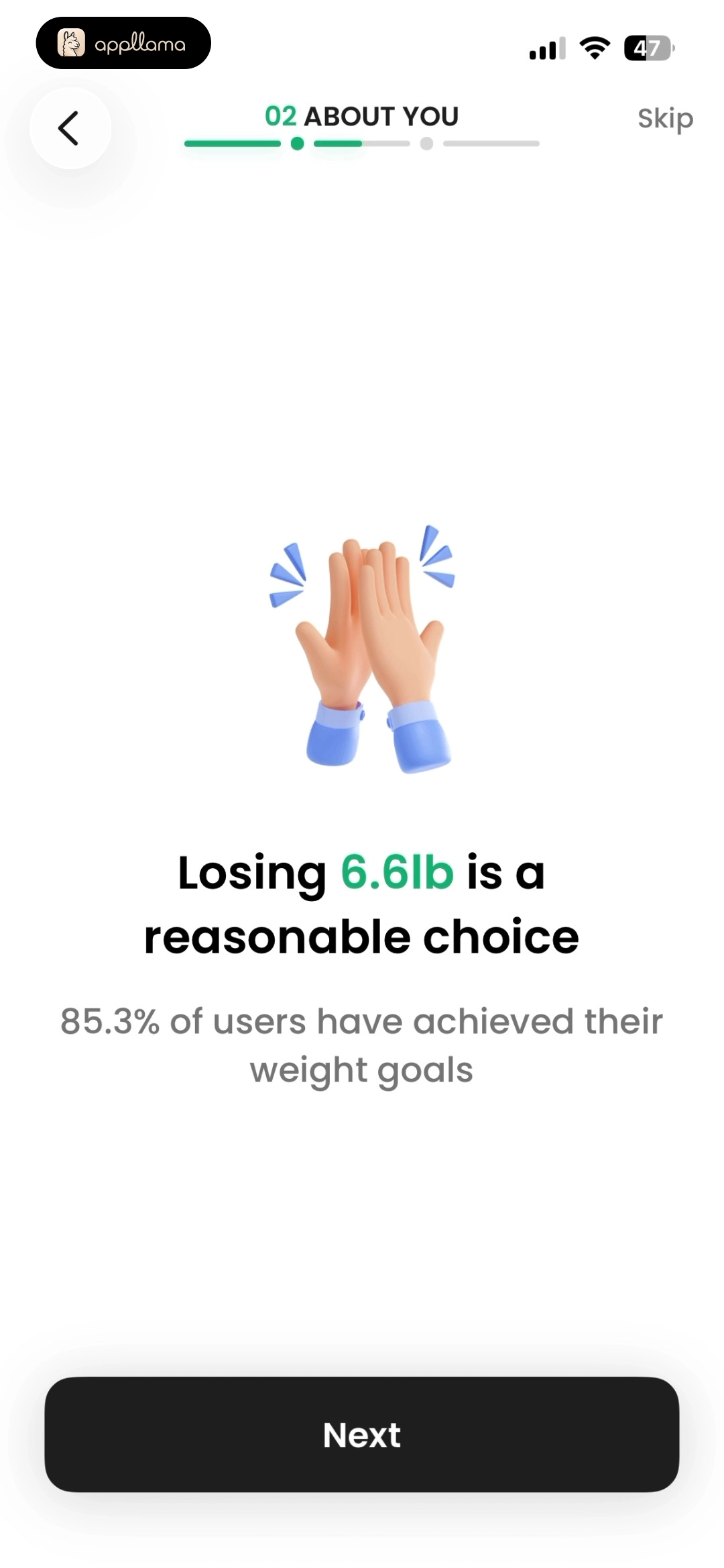 Weight Goal Feedback