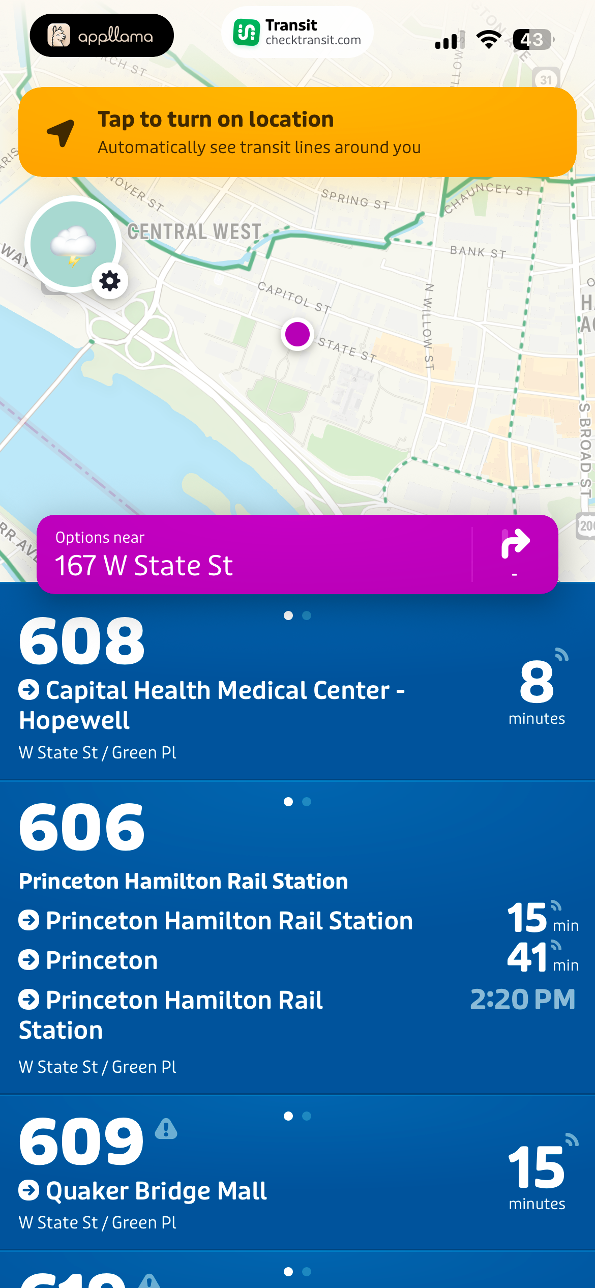 Nearby Transit Map