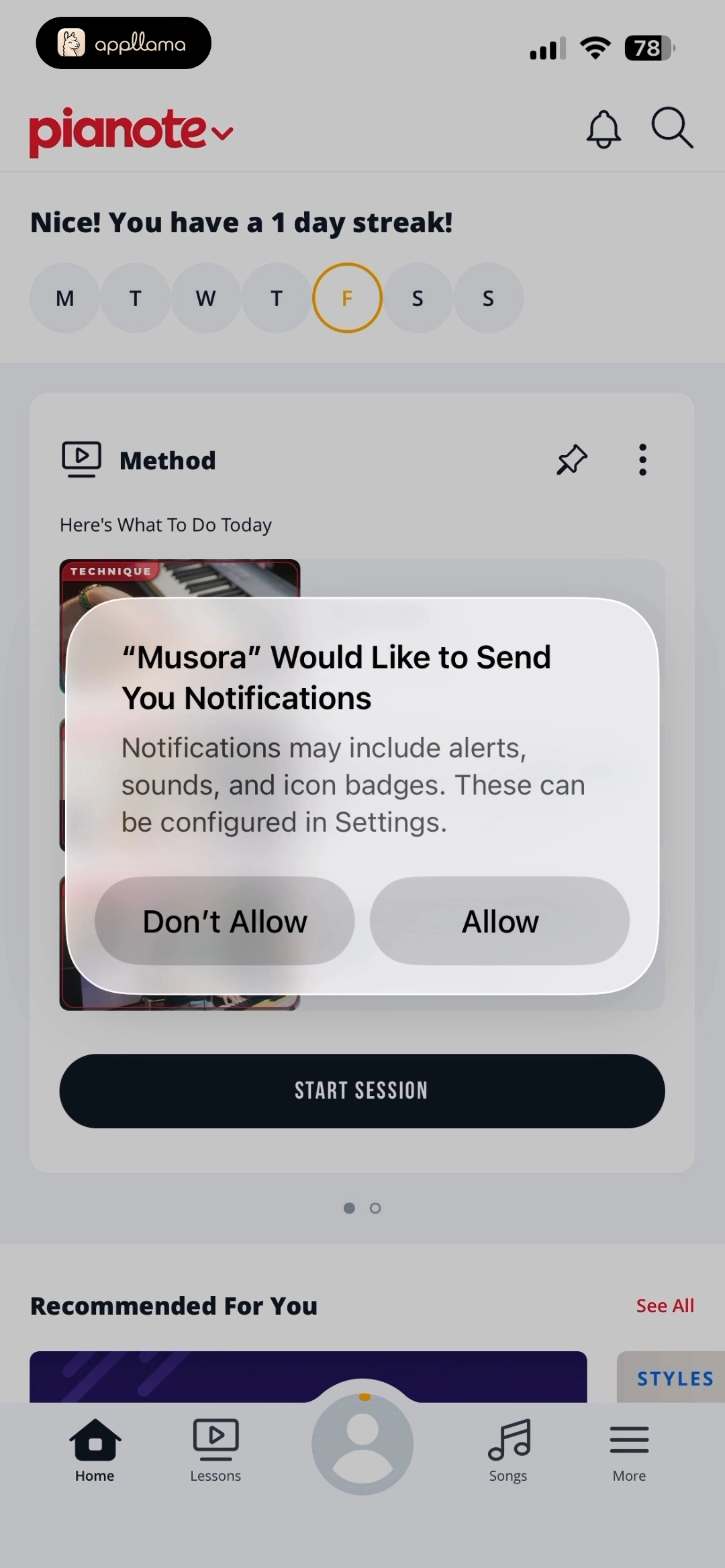 System Notification Prompt
