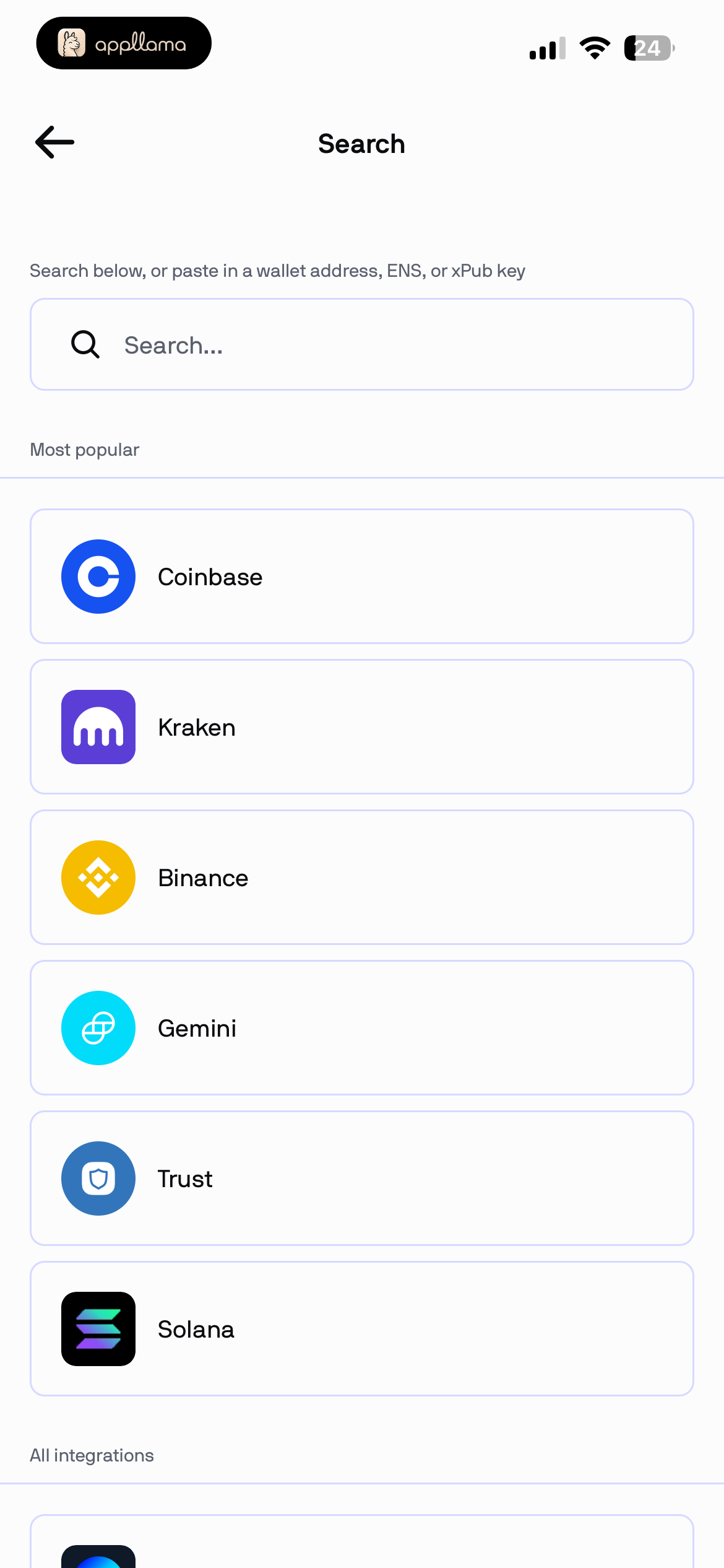 Wallet Search