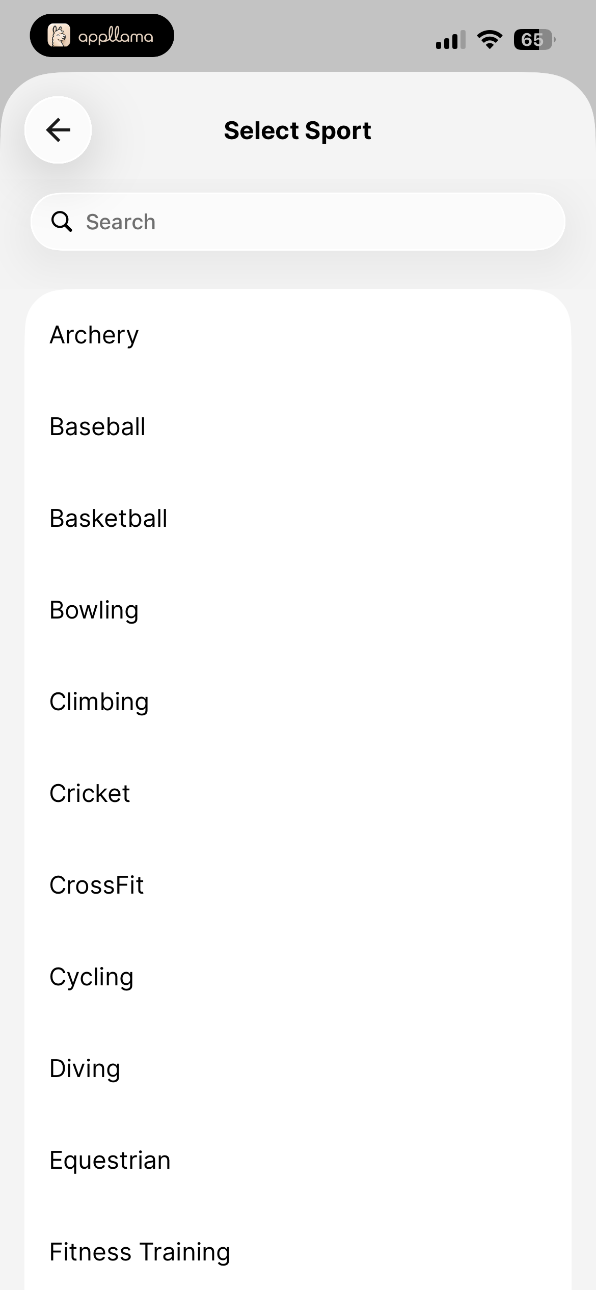 Sport Selection