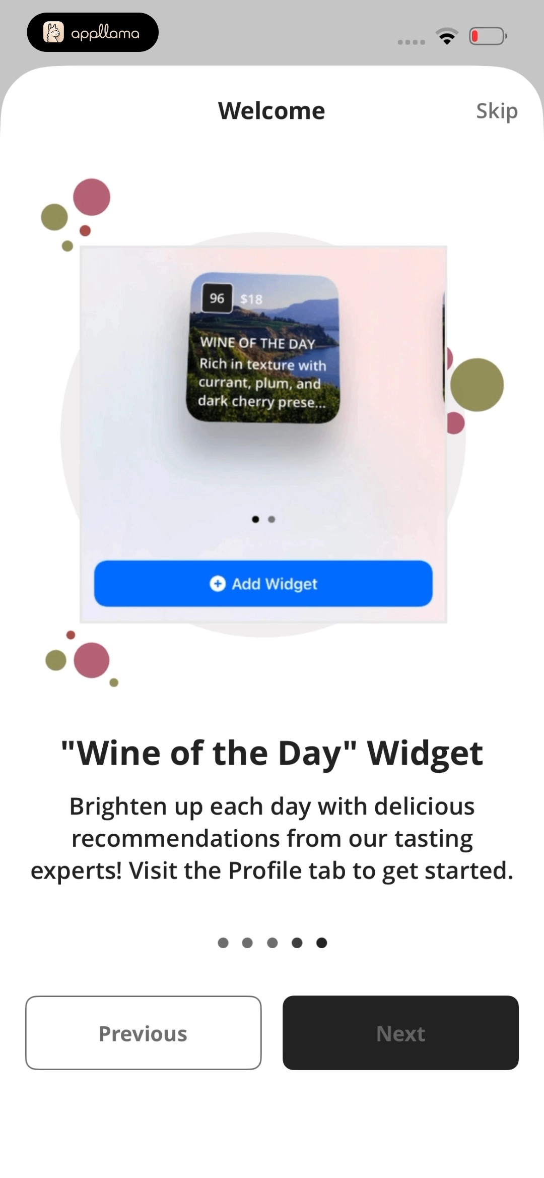 Onboarding Widget