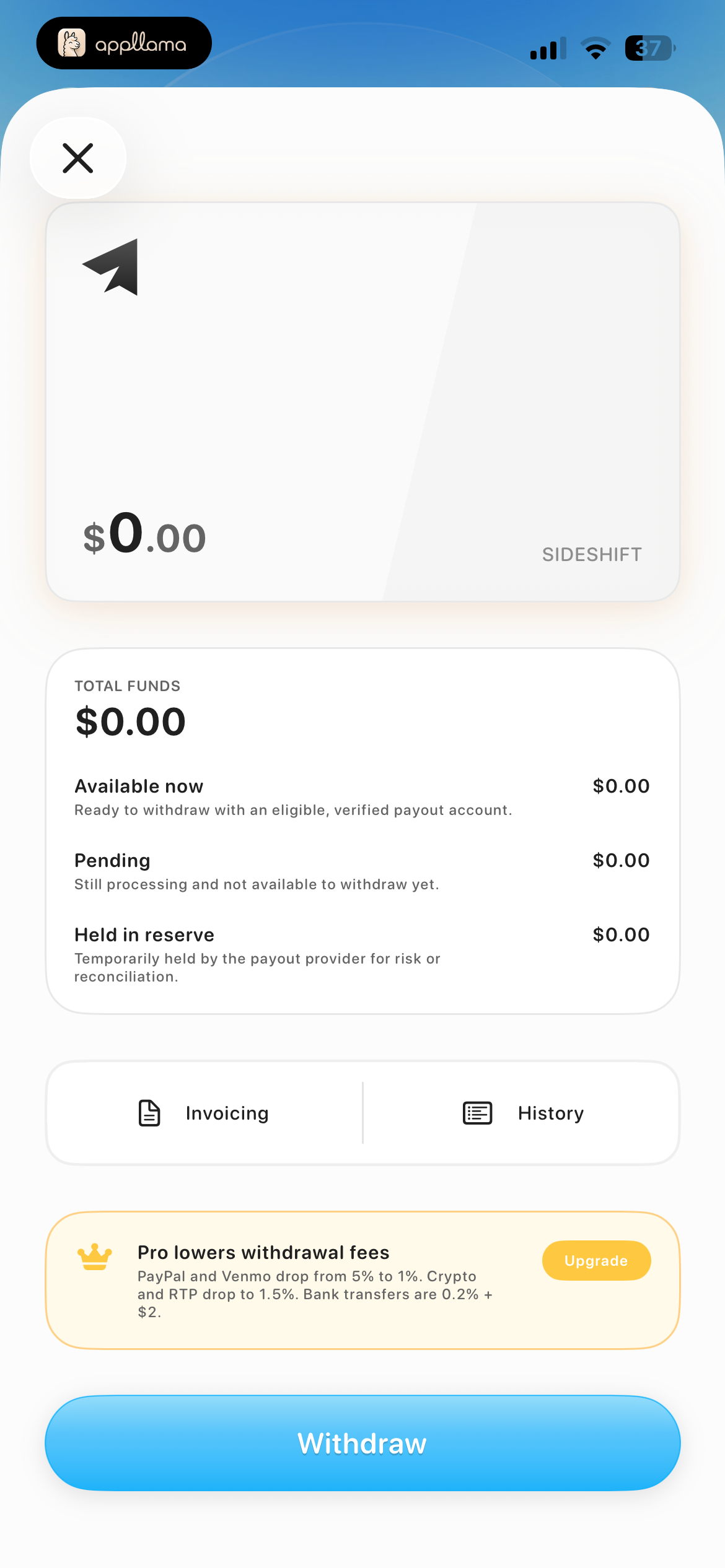 Wallet Balance Summary