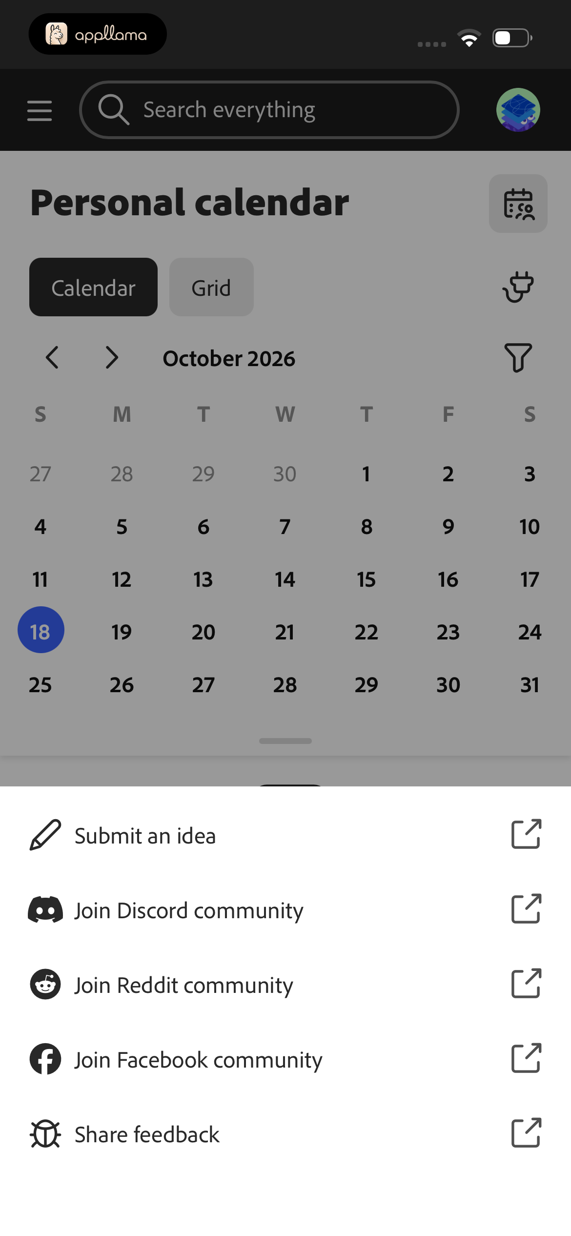 Calendar Actions