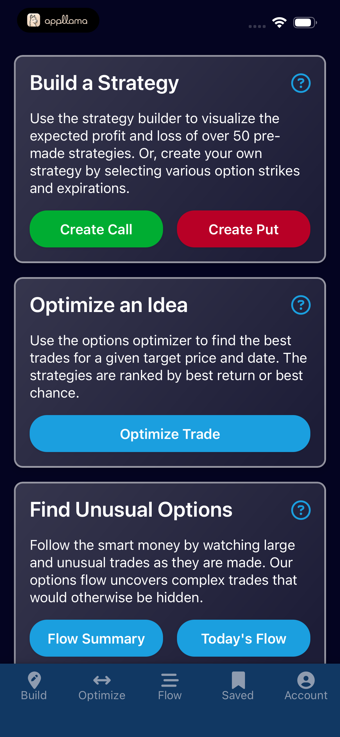 Strategy Builder Home