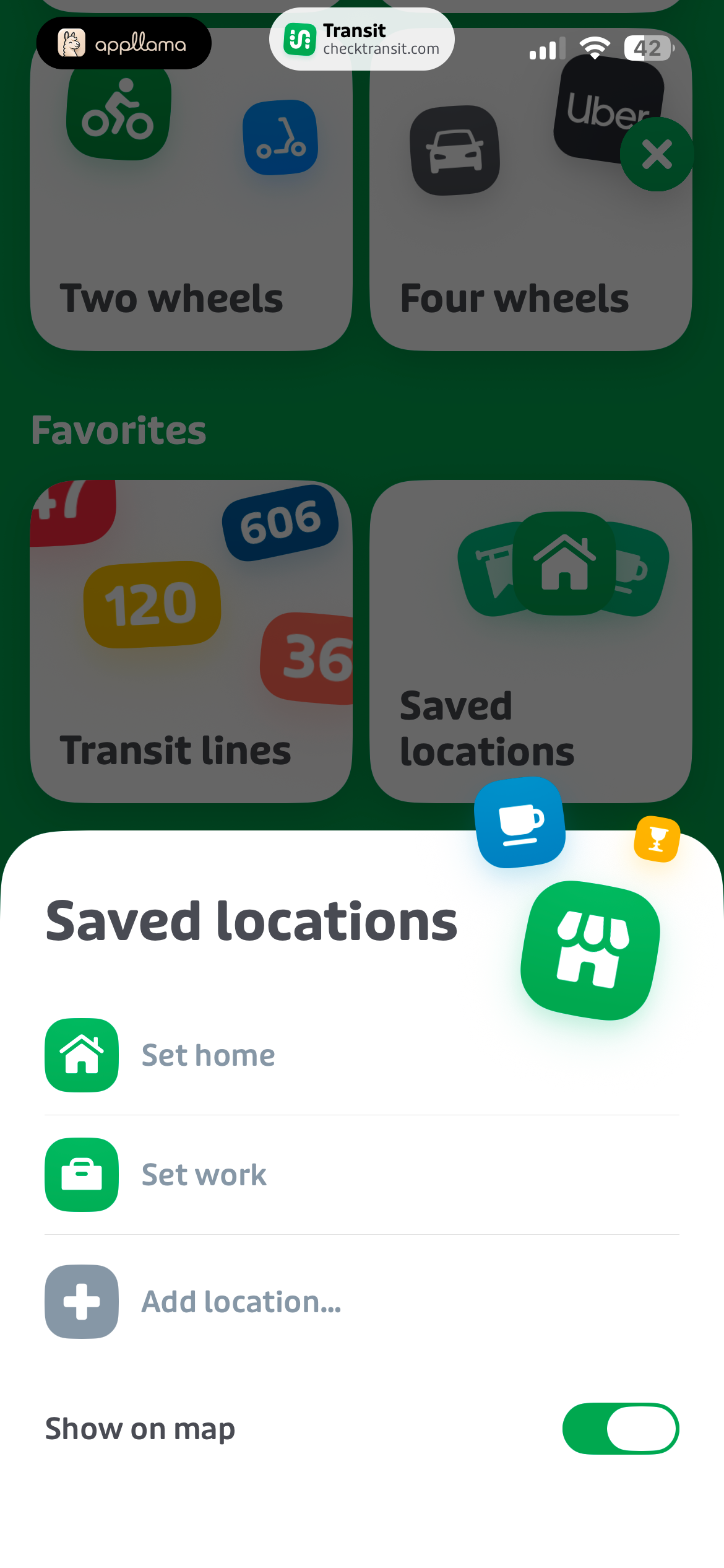 Saved Locations