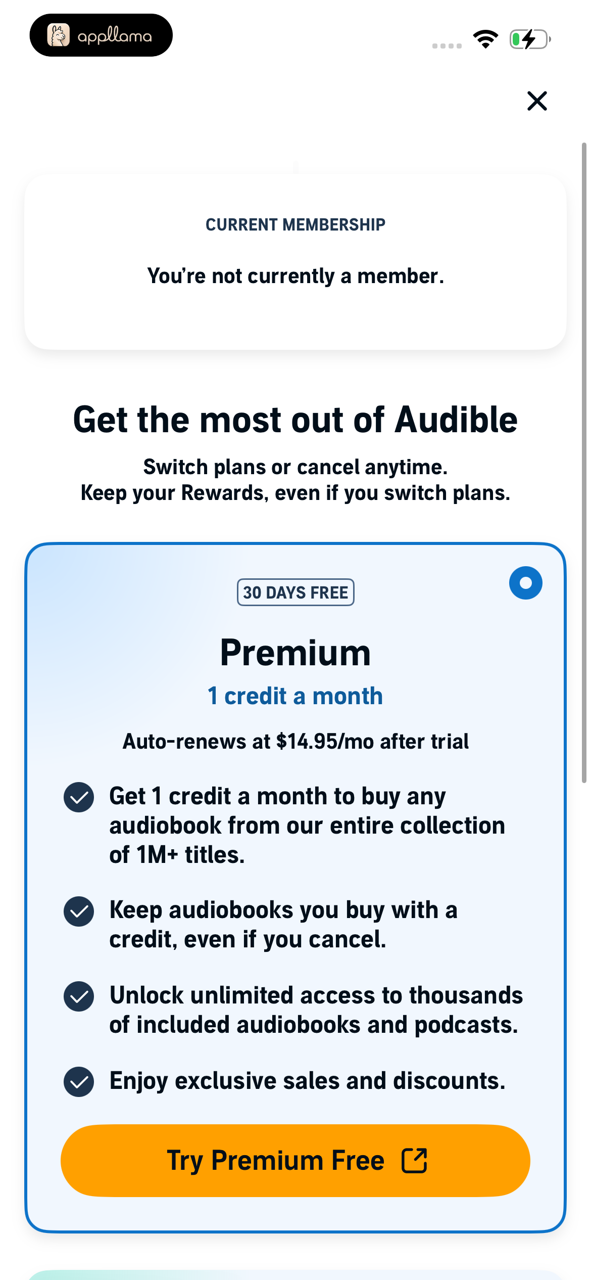 Premium Monthly Offer