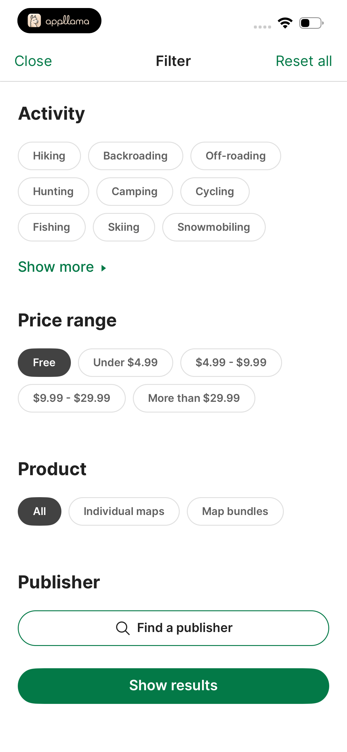 Map Filters More