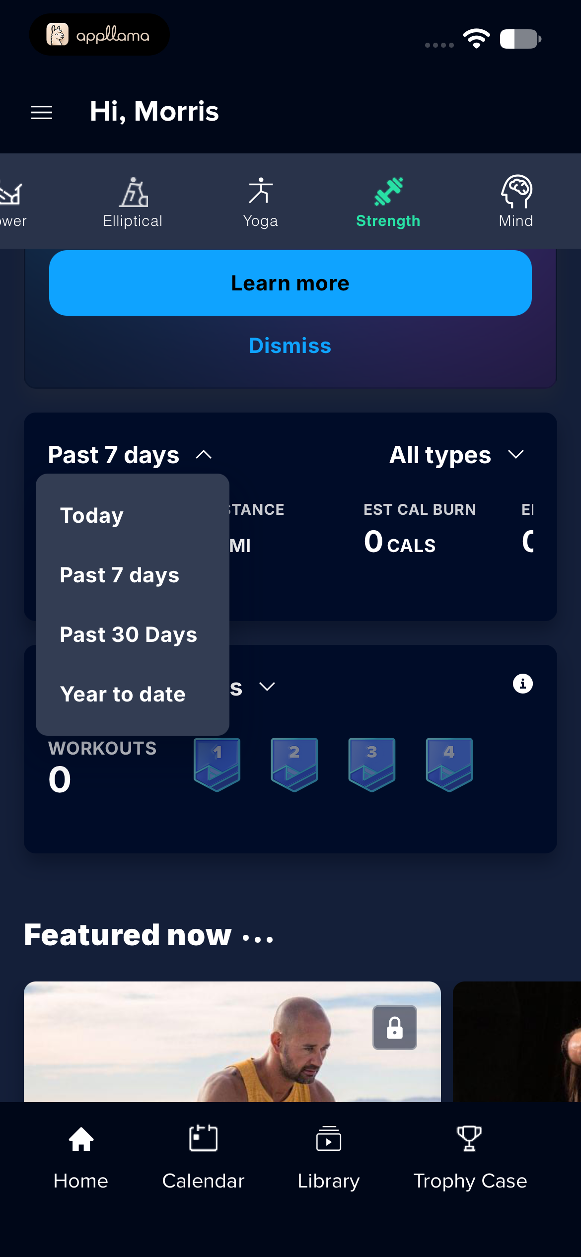 Activity Date Dropdown