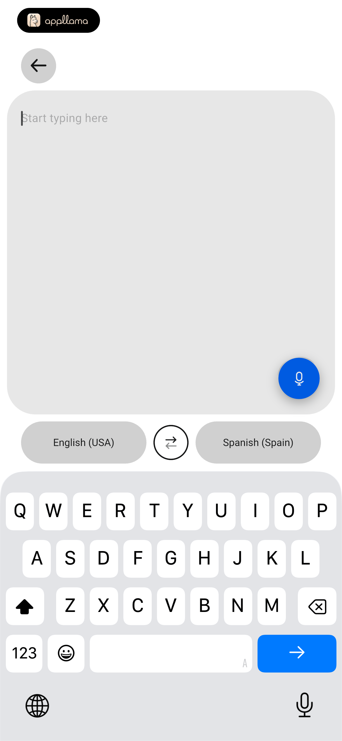 Text Translation Input
