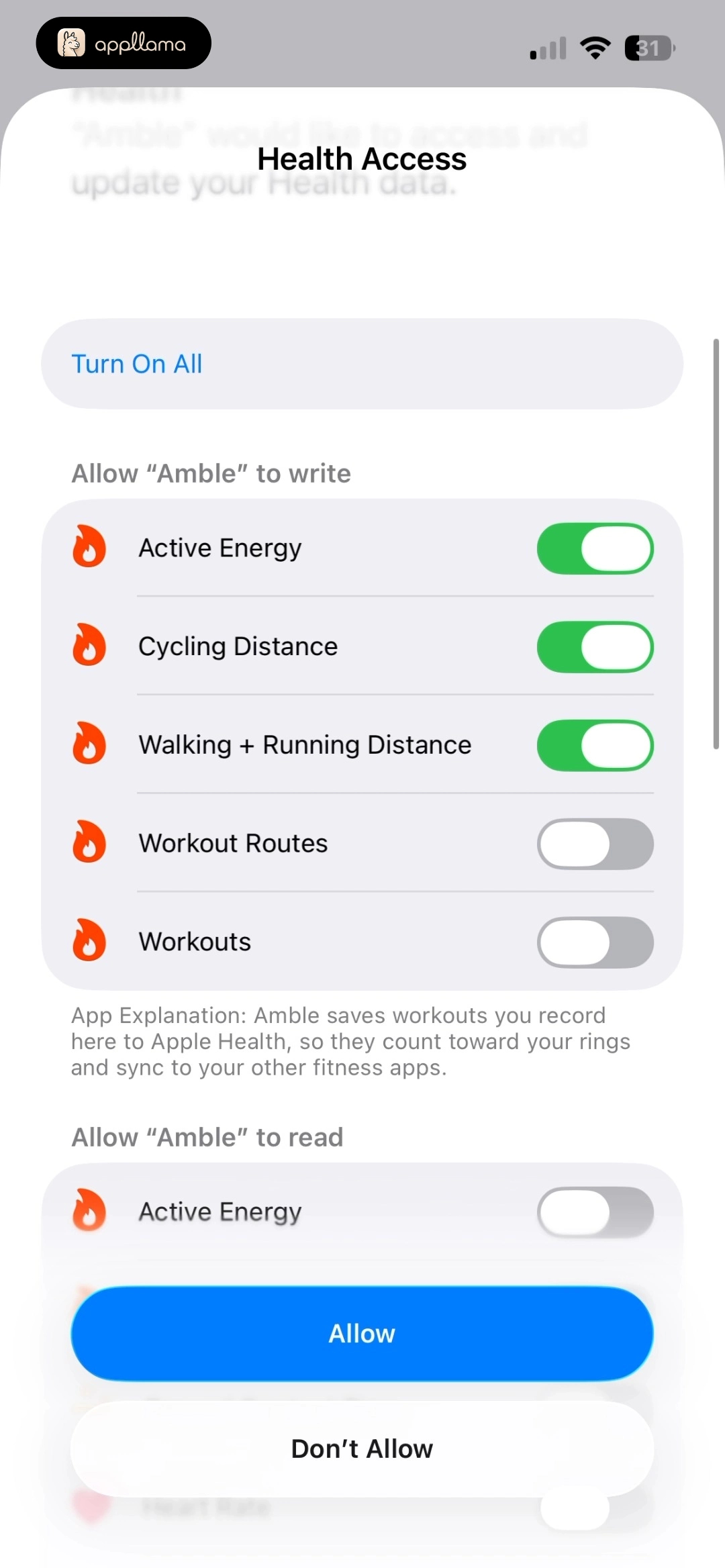 Health Access Settings