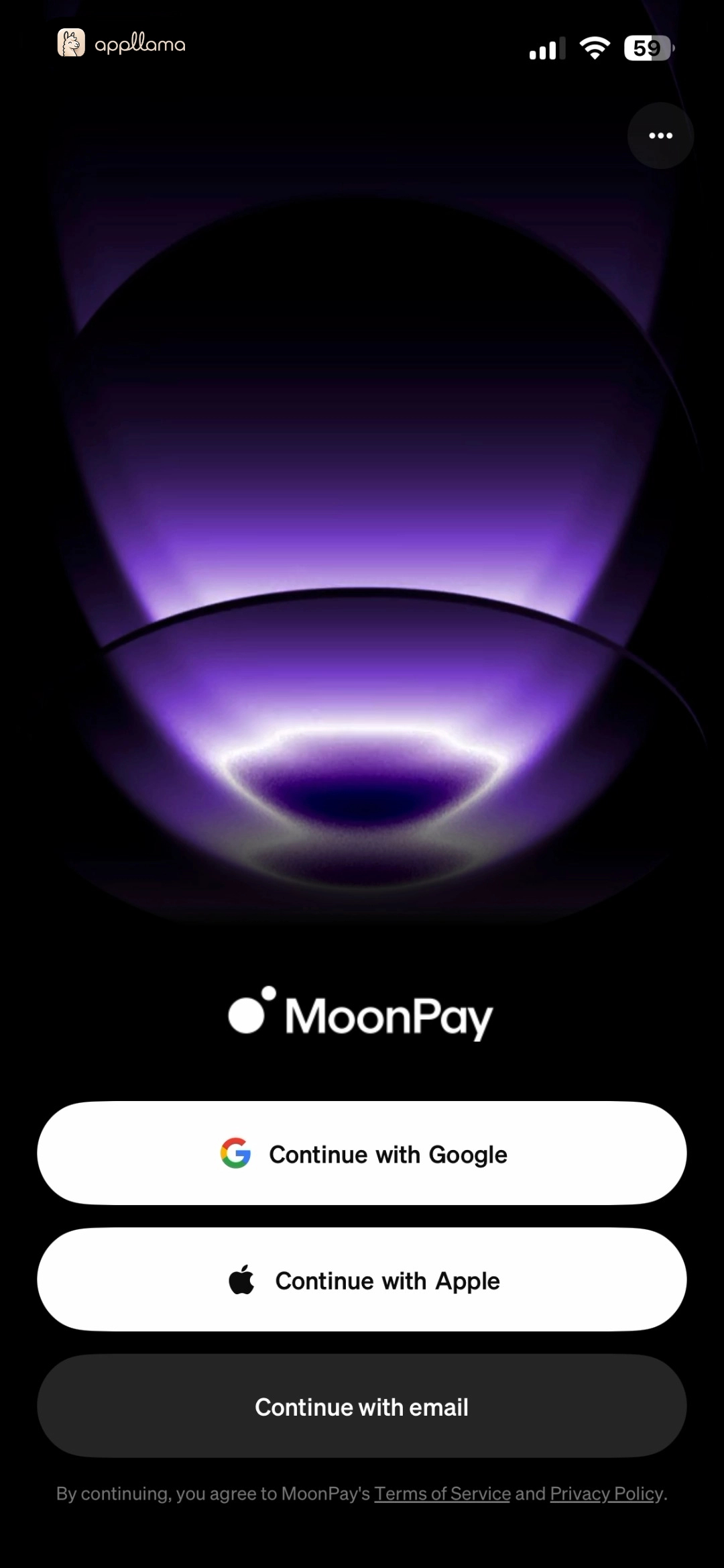 MoonPay: Buy Crypto & Bitcoin home screen