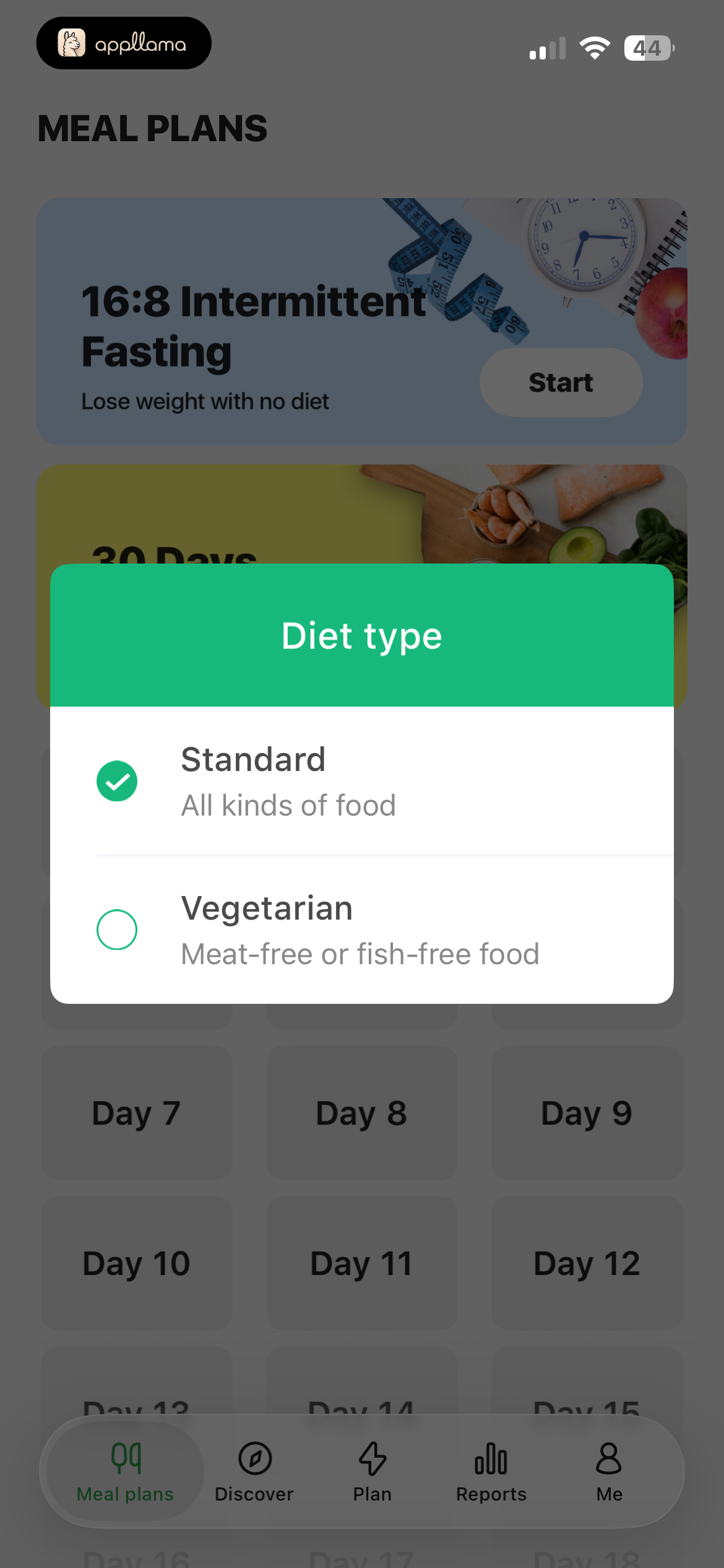Diet Type Picker