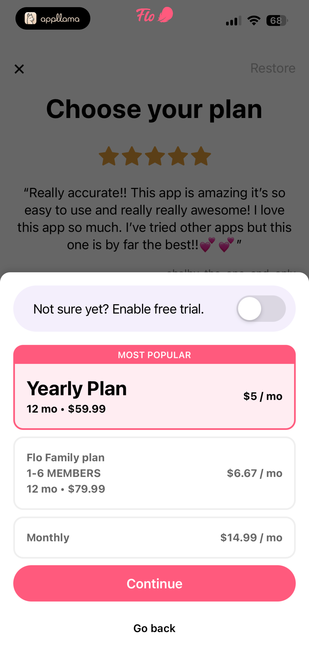 Trial Paywall Sheet