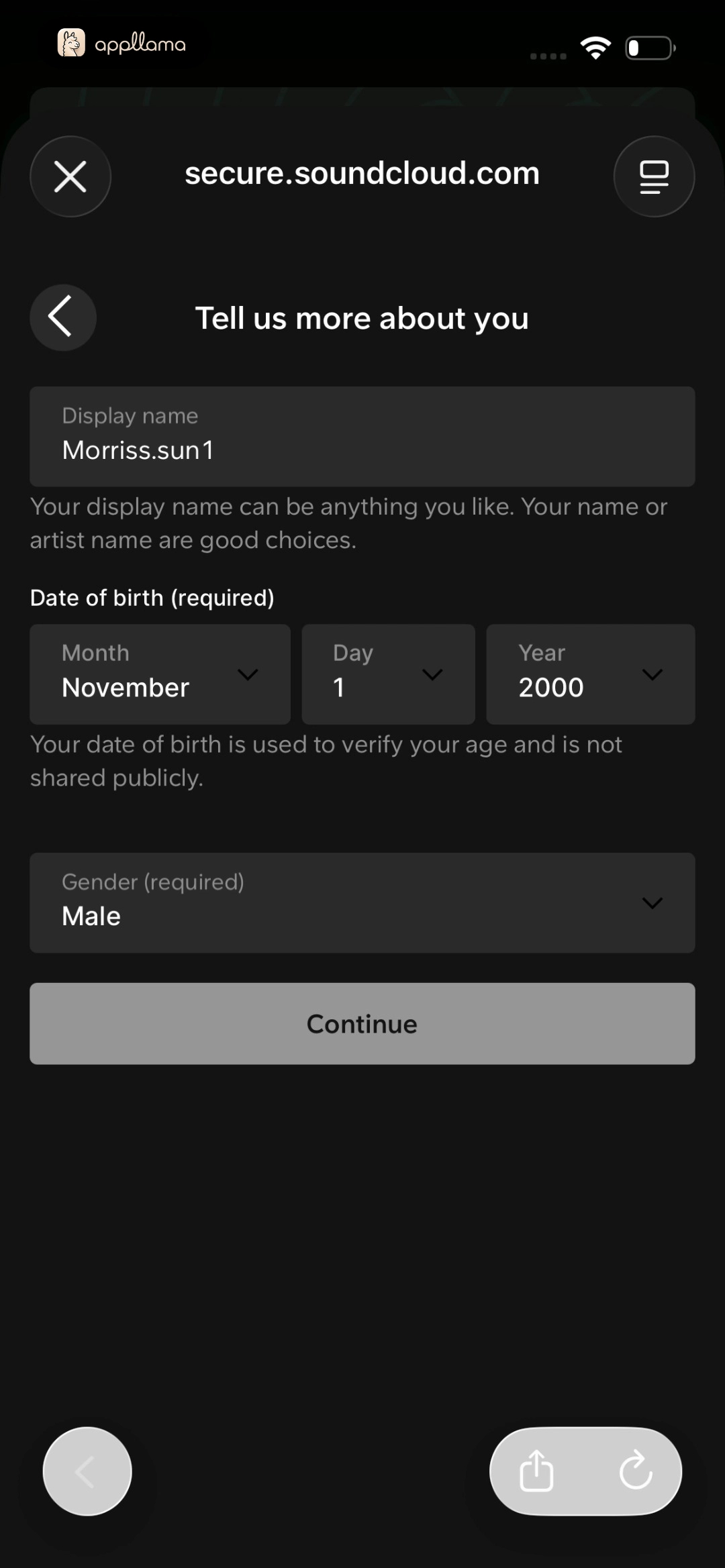 Profile Details Submitting