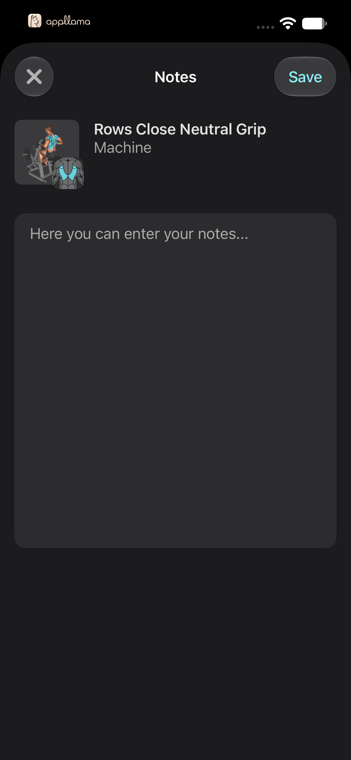 Exercise Notes Editor