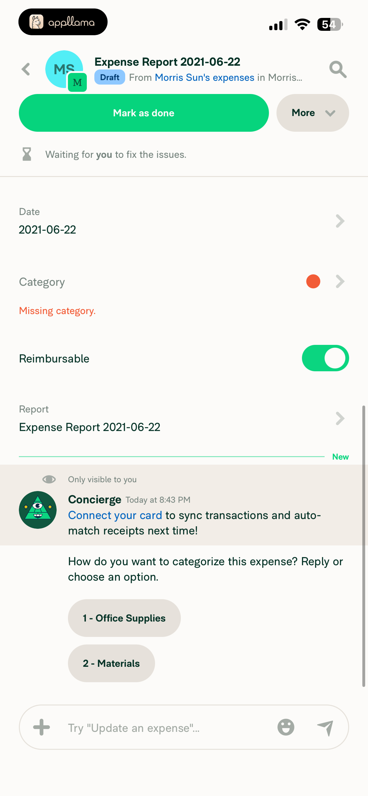 Expense Report Detail