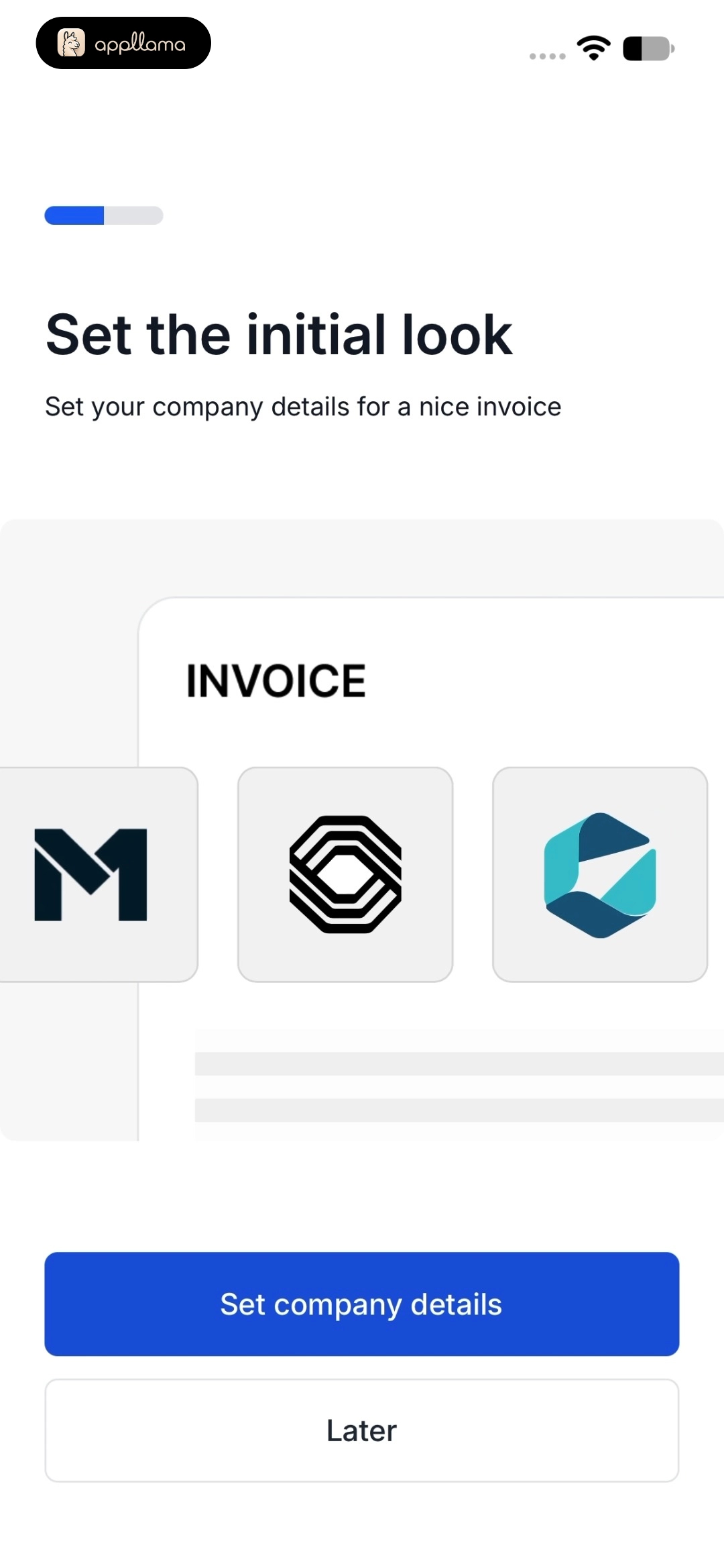 Invoice Initial Look Setup