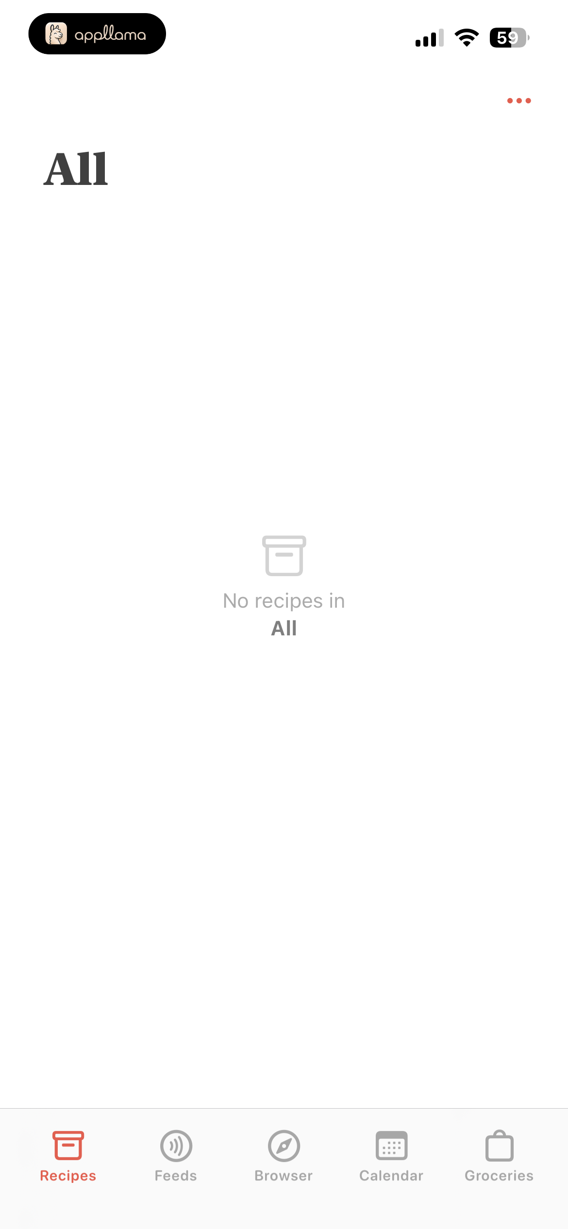 All Recipes Empty