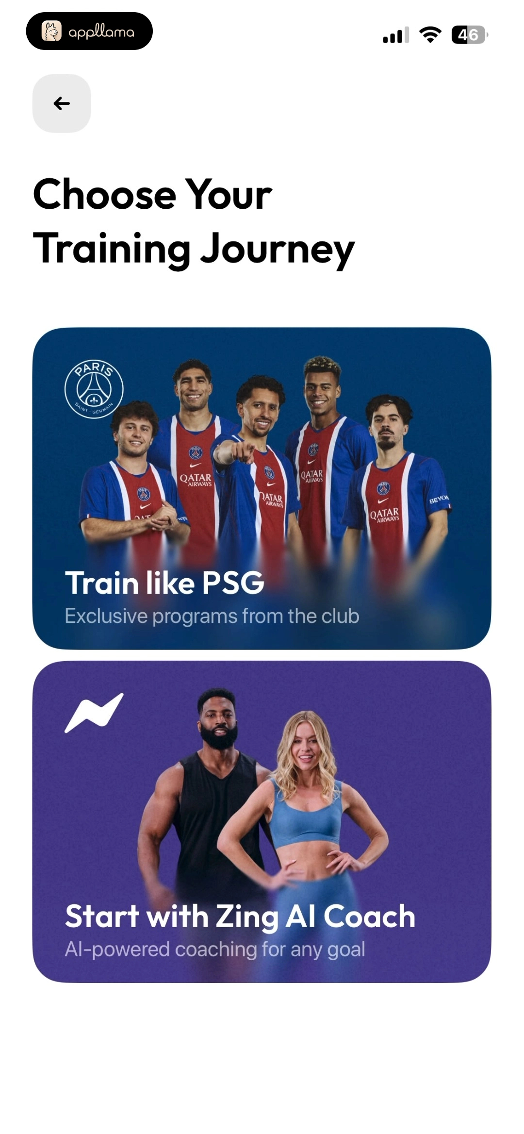 Training Journey Selection